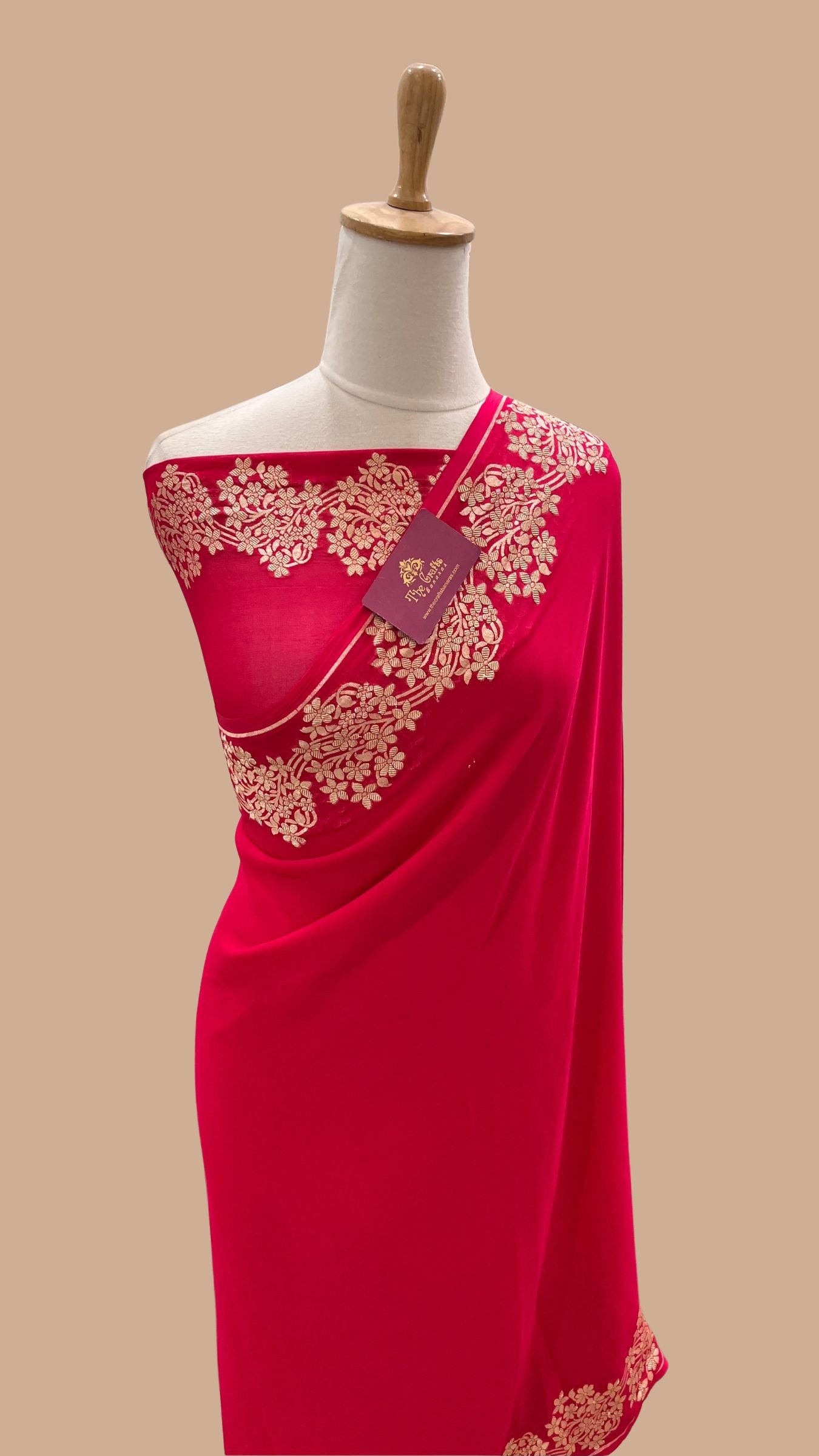 Khaddi Georgette Handloom Banarasi Saree
