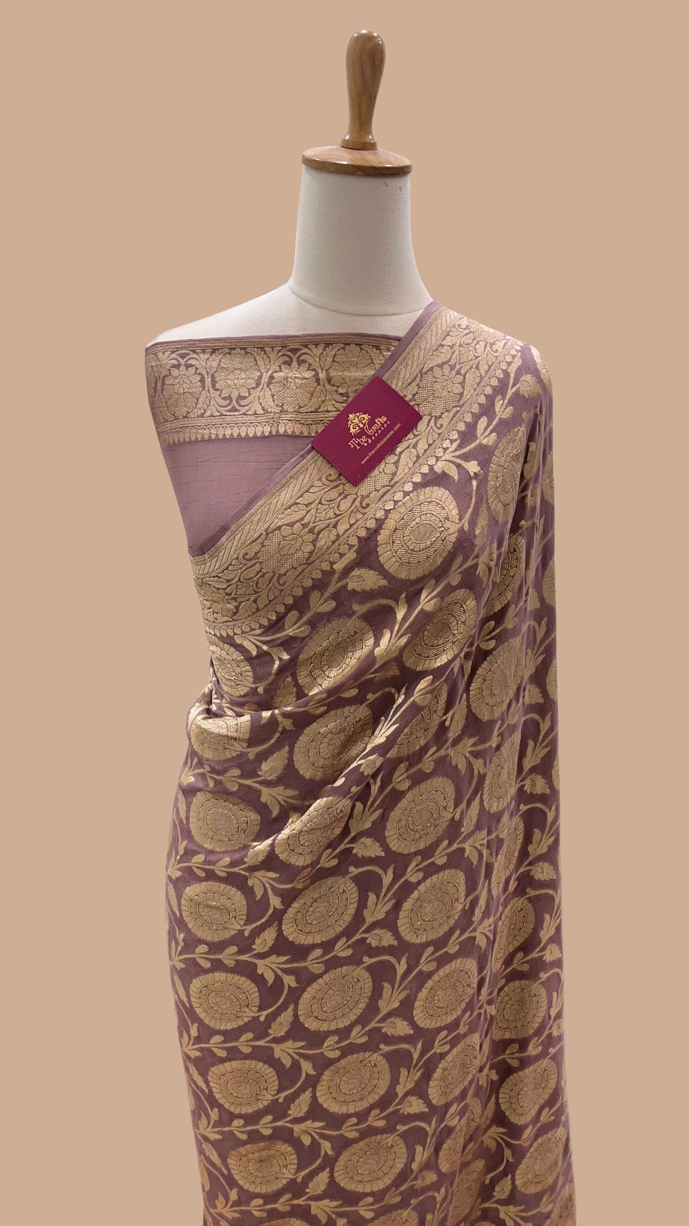 Khaddi Georgette Banarasi Saree - Water Zari
