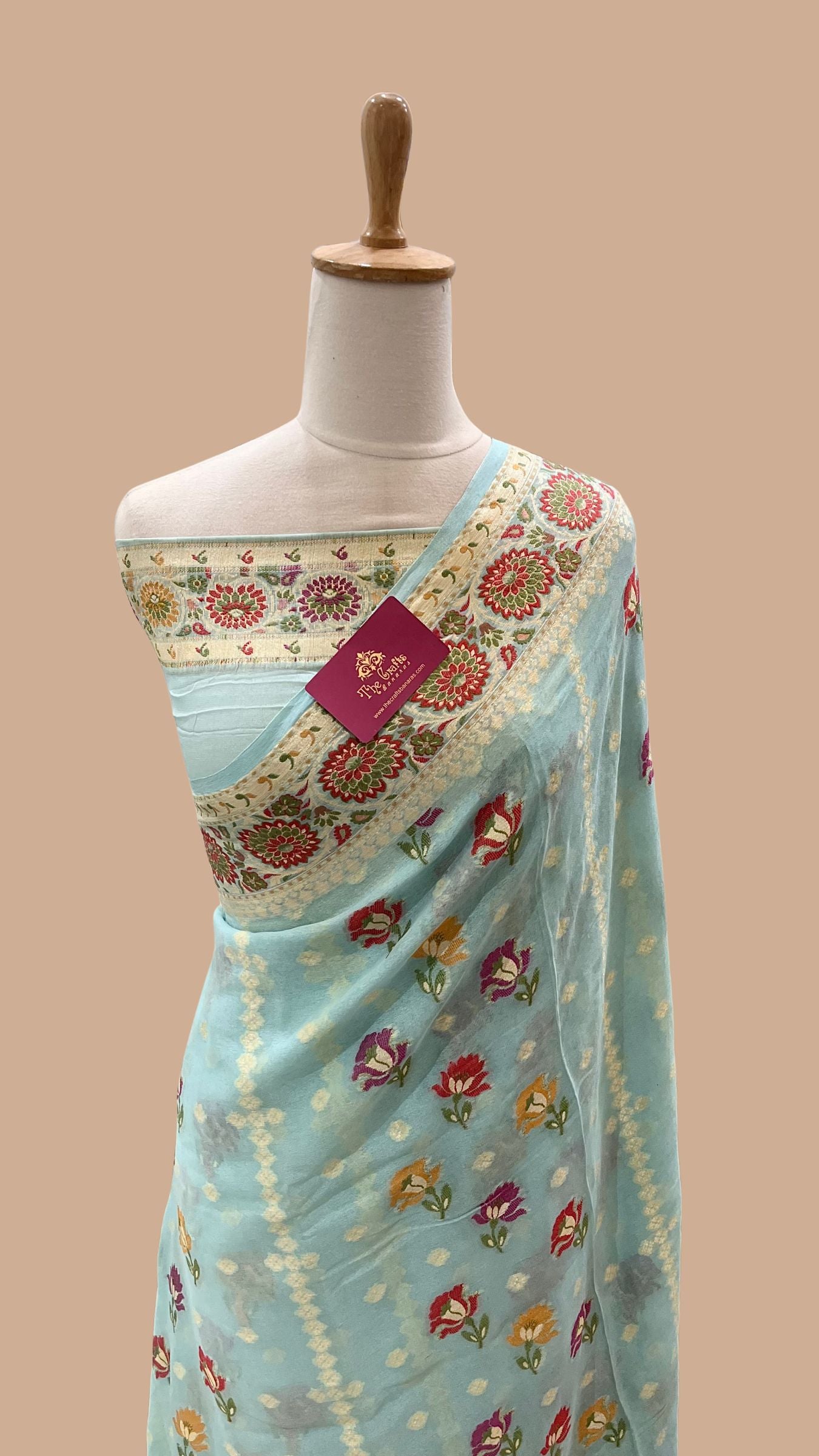 Pure Khaddi Chiffon Banarasi Saree