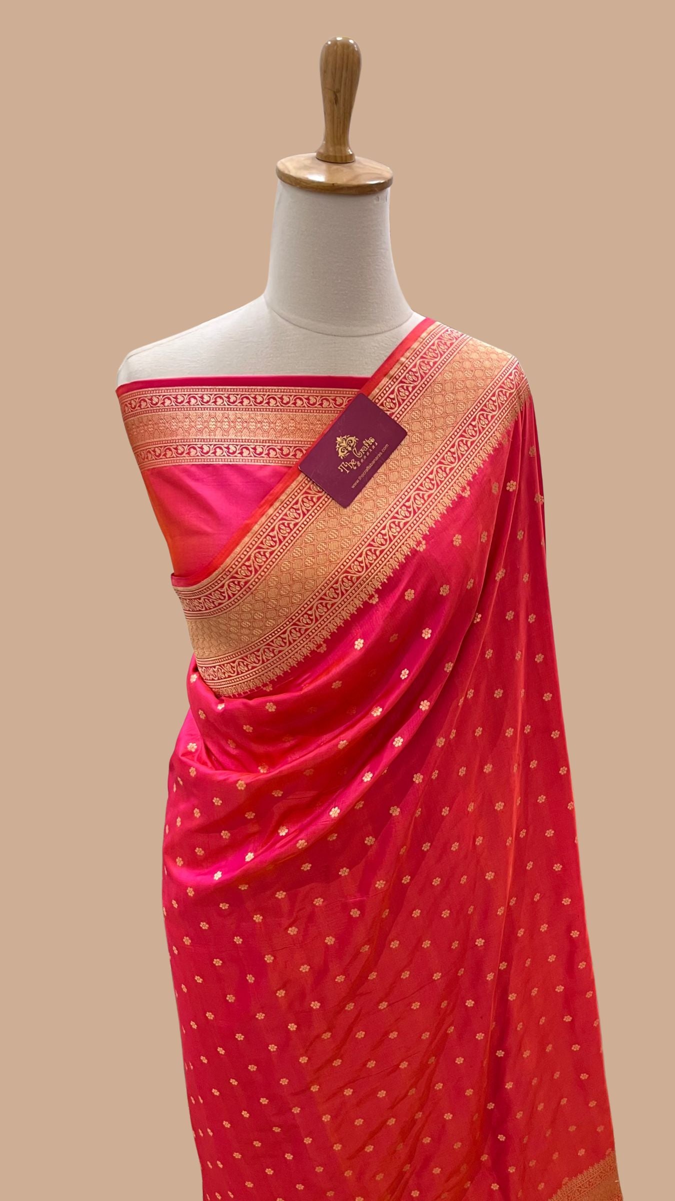 Pure Katan Silk Handloom Banarasi Saree - Chunri Buti