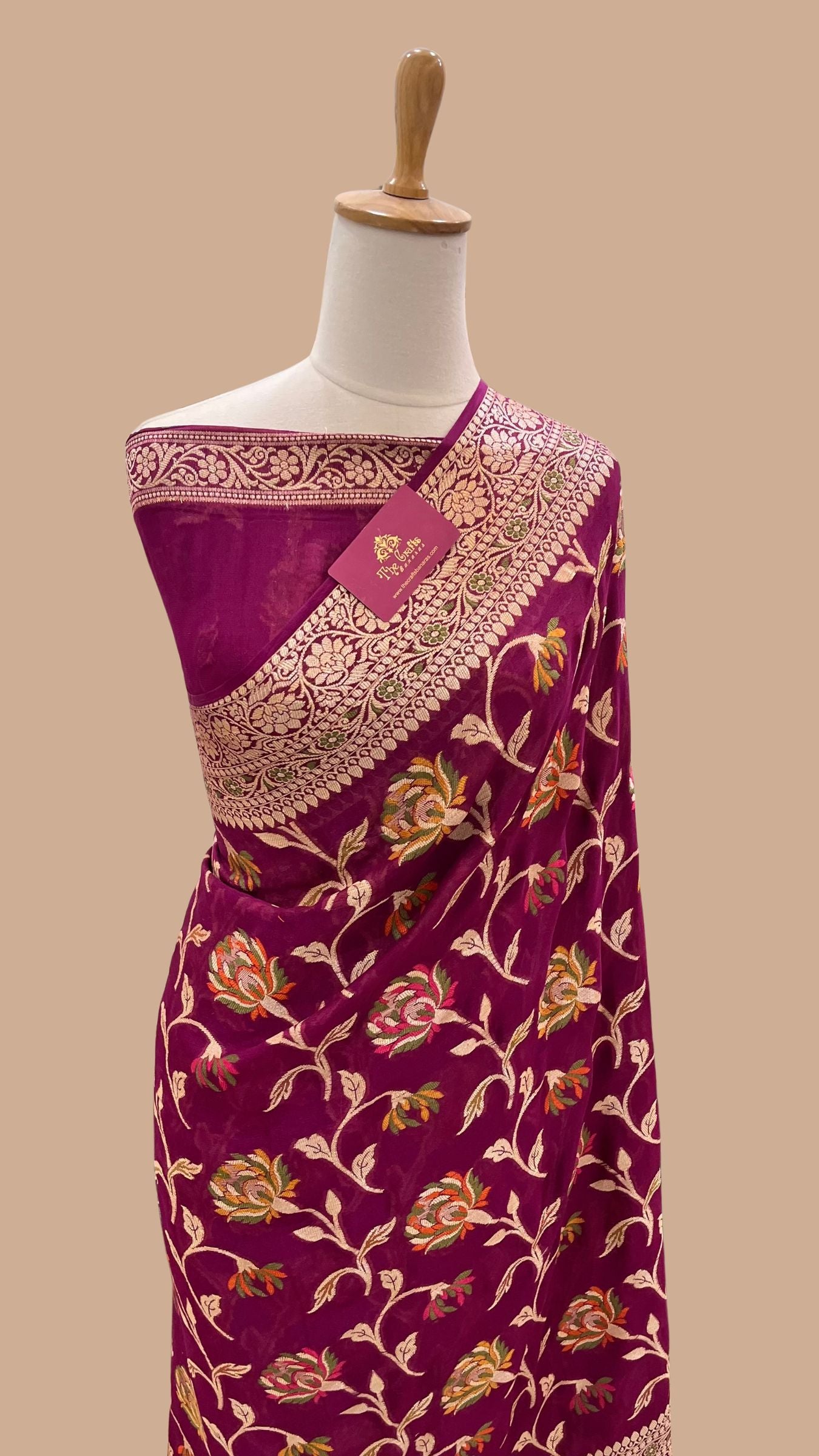 Pure Khaddi Chiffon Banarasi Saree