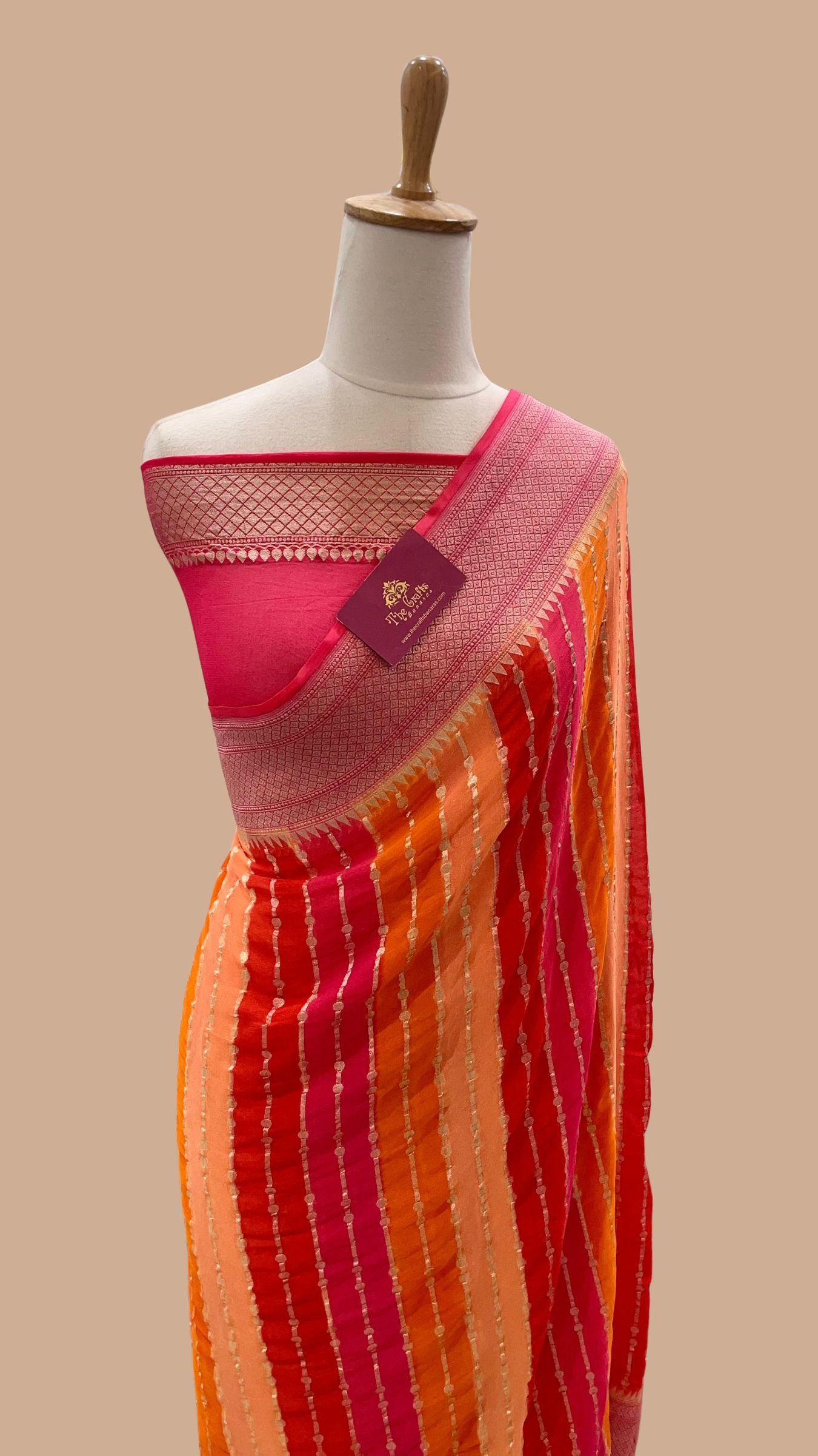 Khaddi Georgette Handloom Banarasi Saree