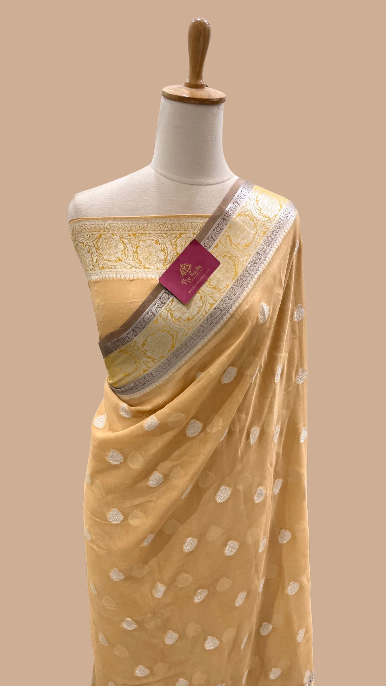 Pure Khaddi Chiffon Banarasi Saree - Rupa Buti