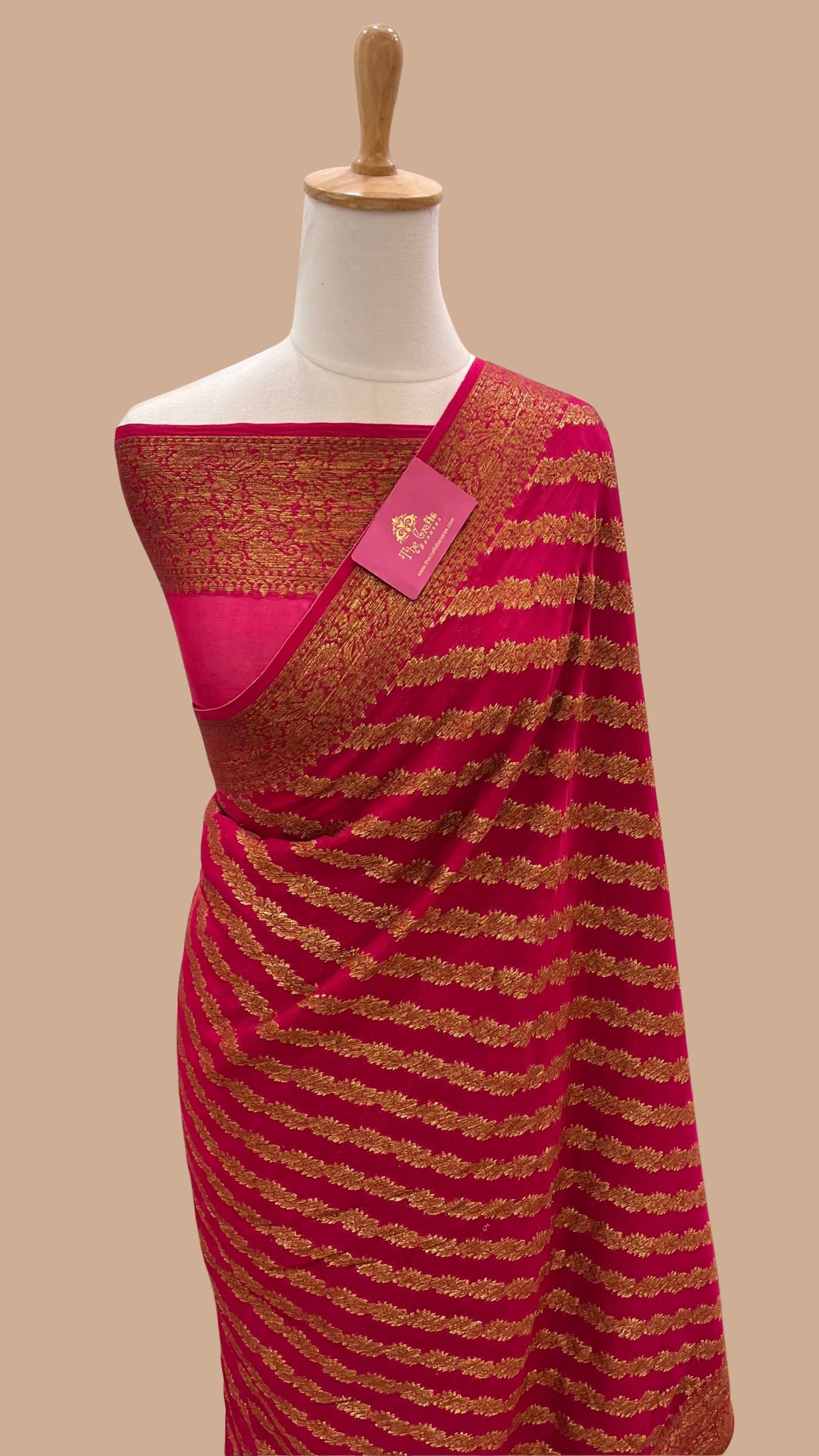 Pure Khaddi Chiffon Banarasi Saree
