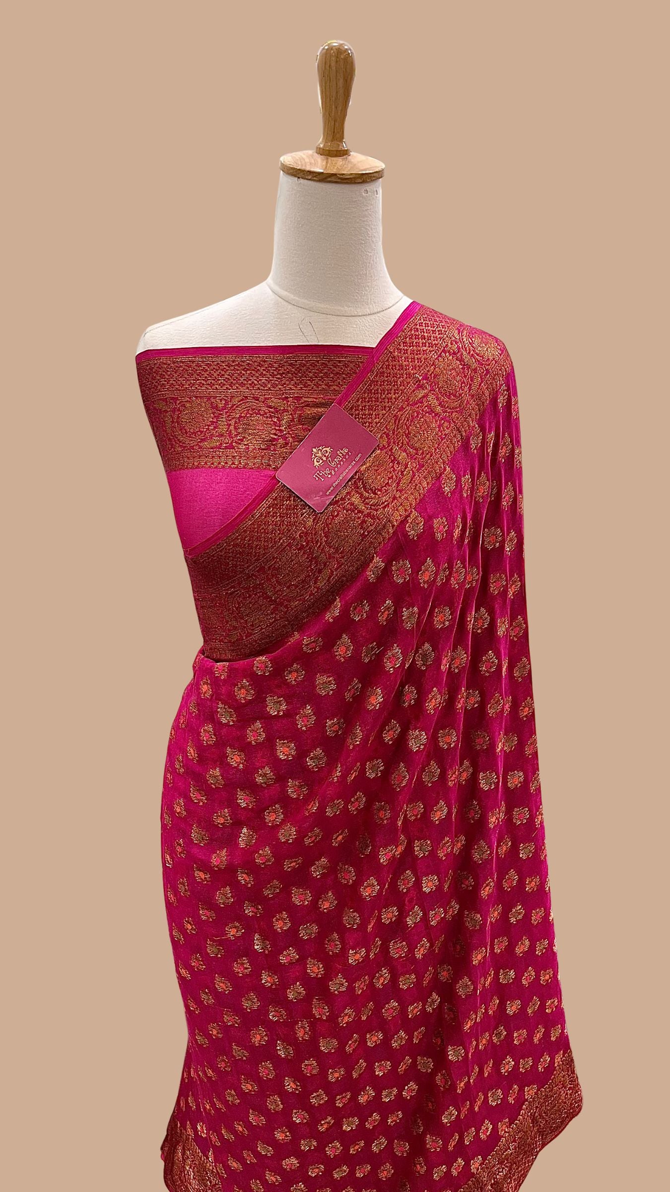 Pure Khaddi Chiffon Banarasi Saree