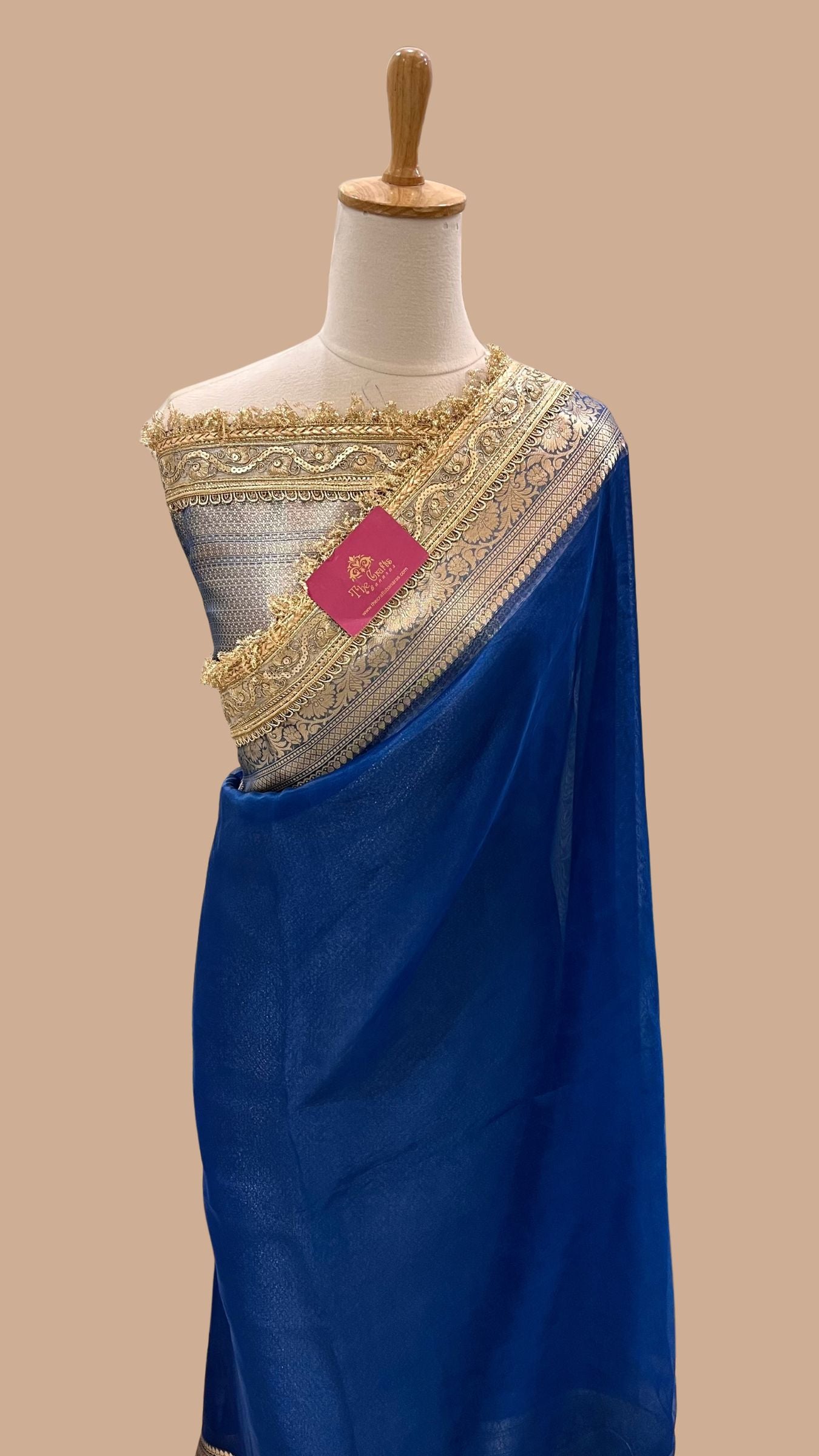 Pure Tissue Silk Handloom Banarasi Saree - with Lace Border