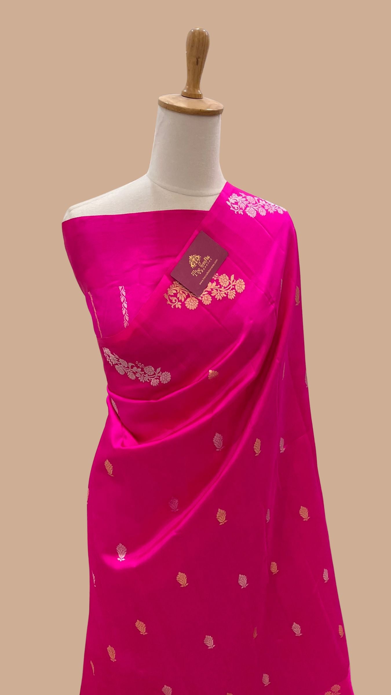 Pure  Mango Silk Handloom Banarasi Saree