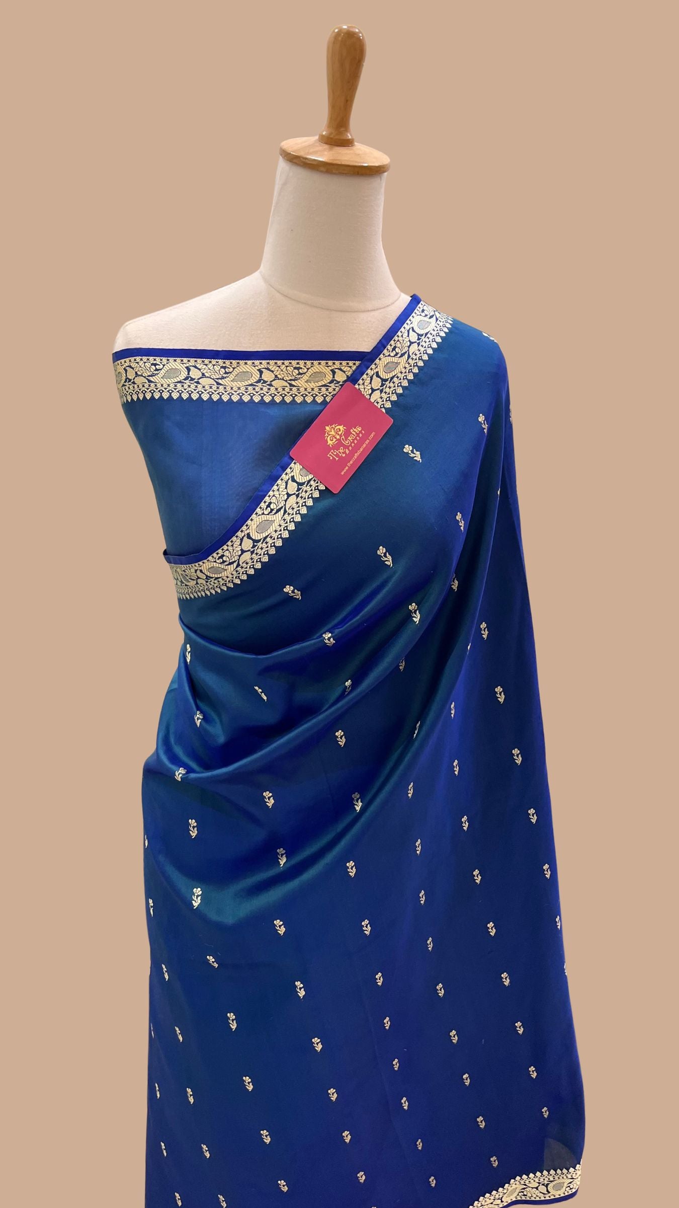 Pure Katan Silk Handloom Banarasi Saree - Resham Chunri Buti