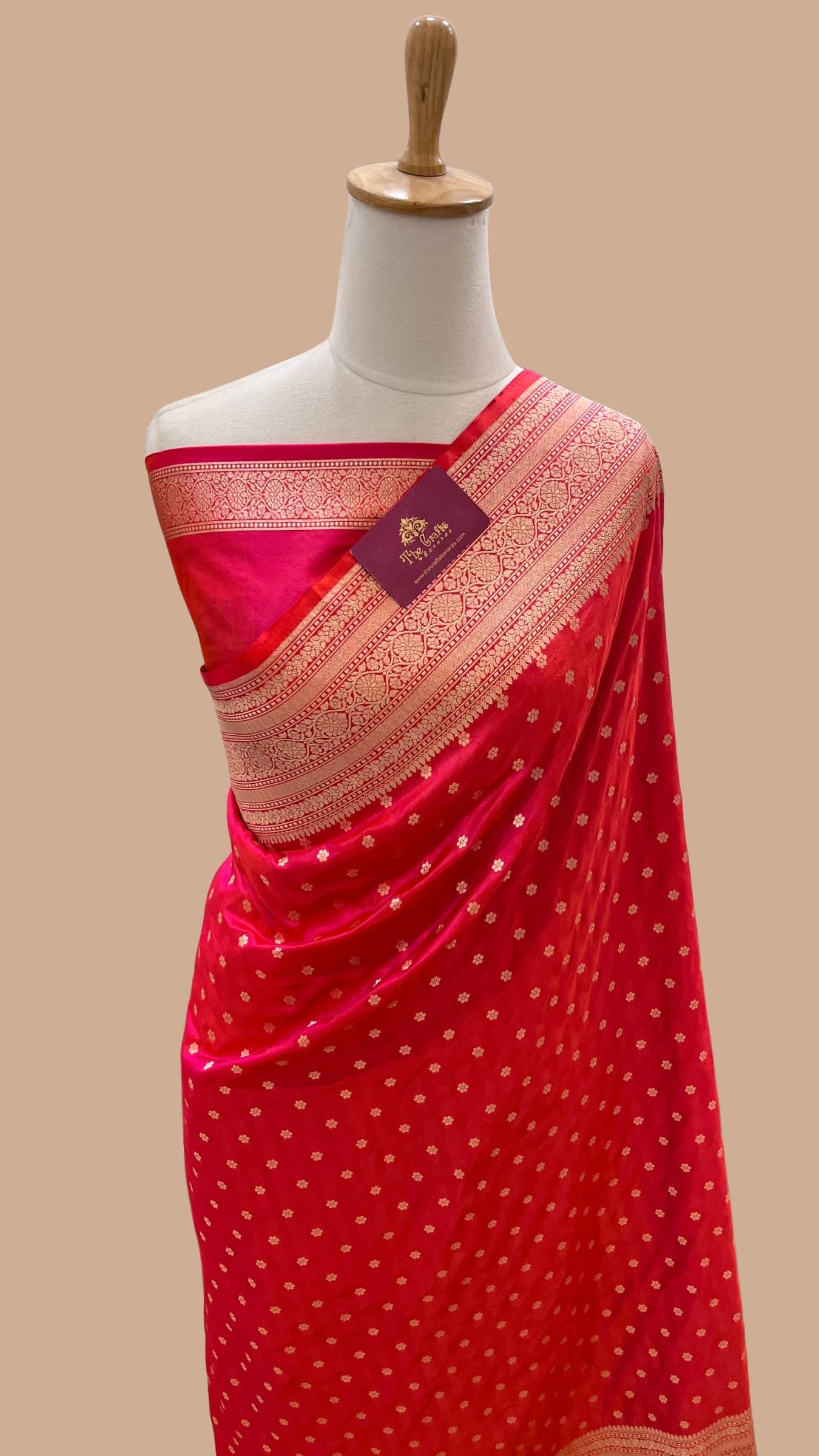 Pure Katan Silk Handloom Banarasi Saree - Chunri Buti