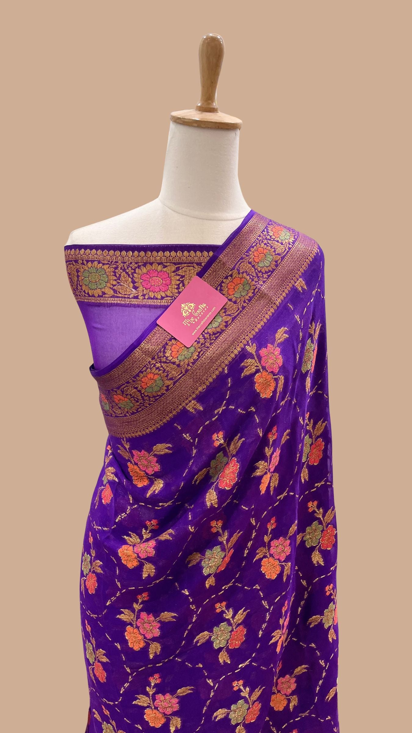 Pure Khaddi Chiffon Banarasi Saree