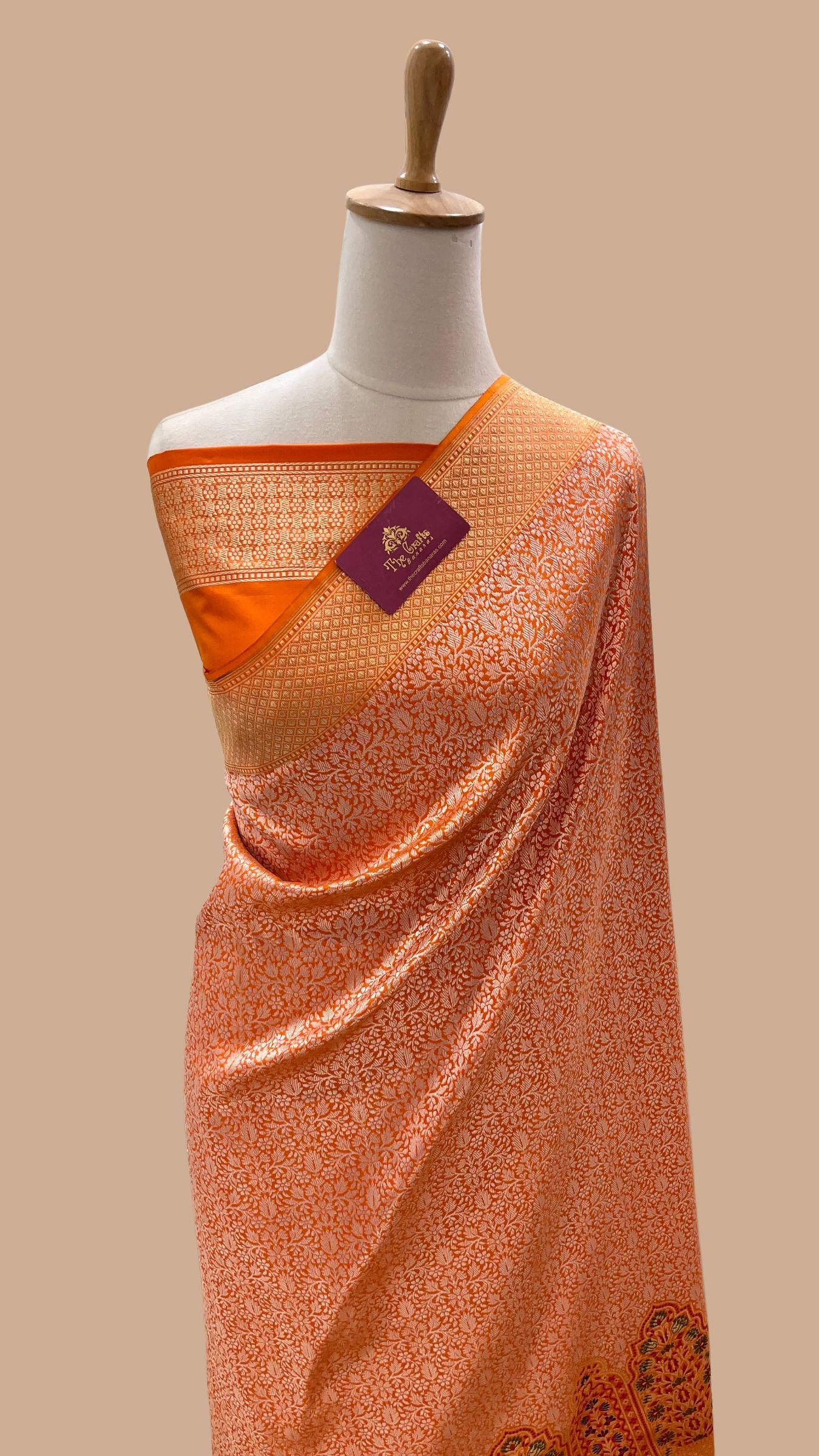 Pure Katan Silk Handloom Banarasi Saree - Kadhua Tanchui Brocade Meena