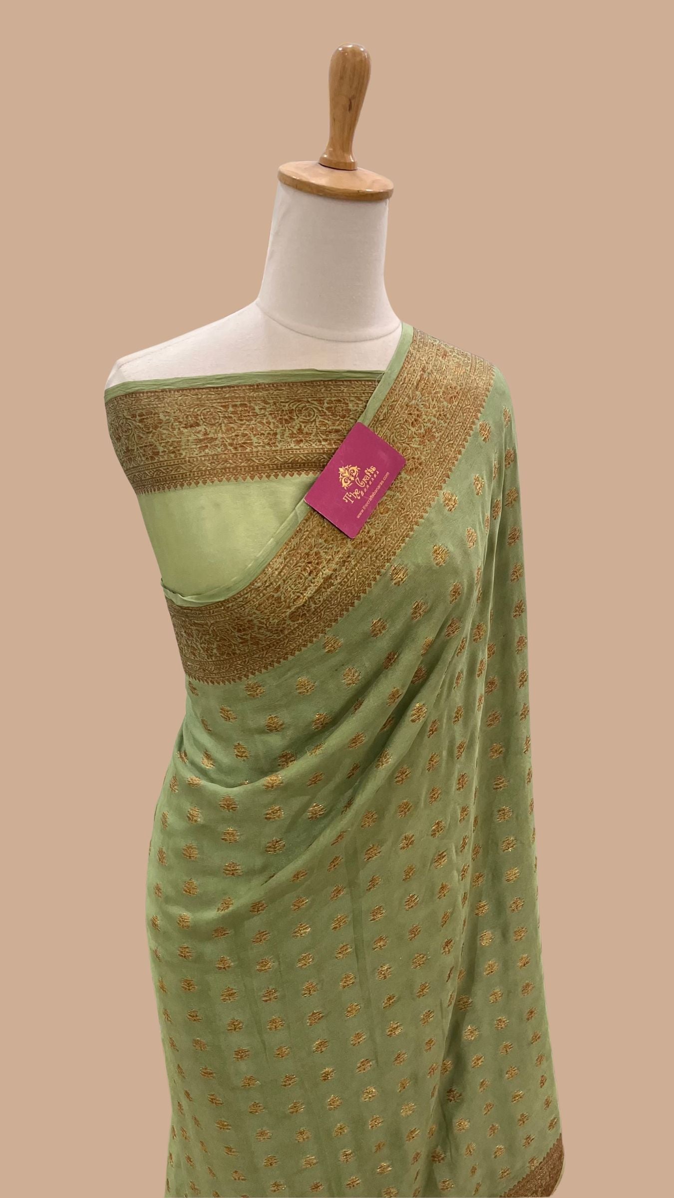 Pure Khaddi Chiffon Banarasi Saree