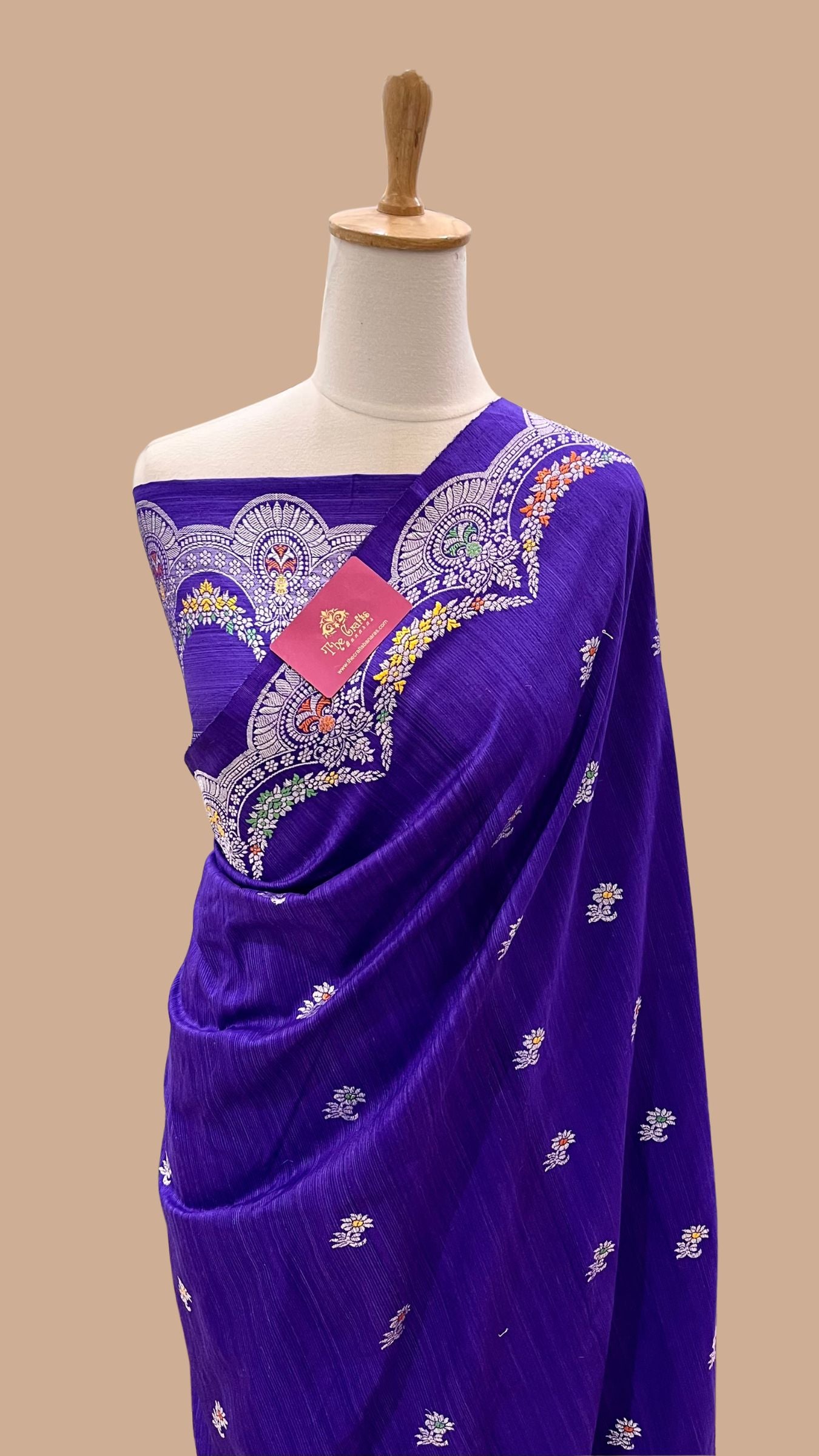 Tussar Georgette Handloom Banarasi Saree - Meenakari