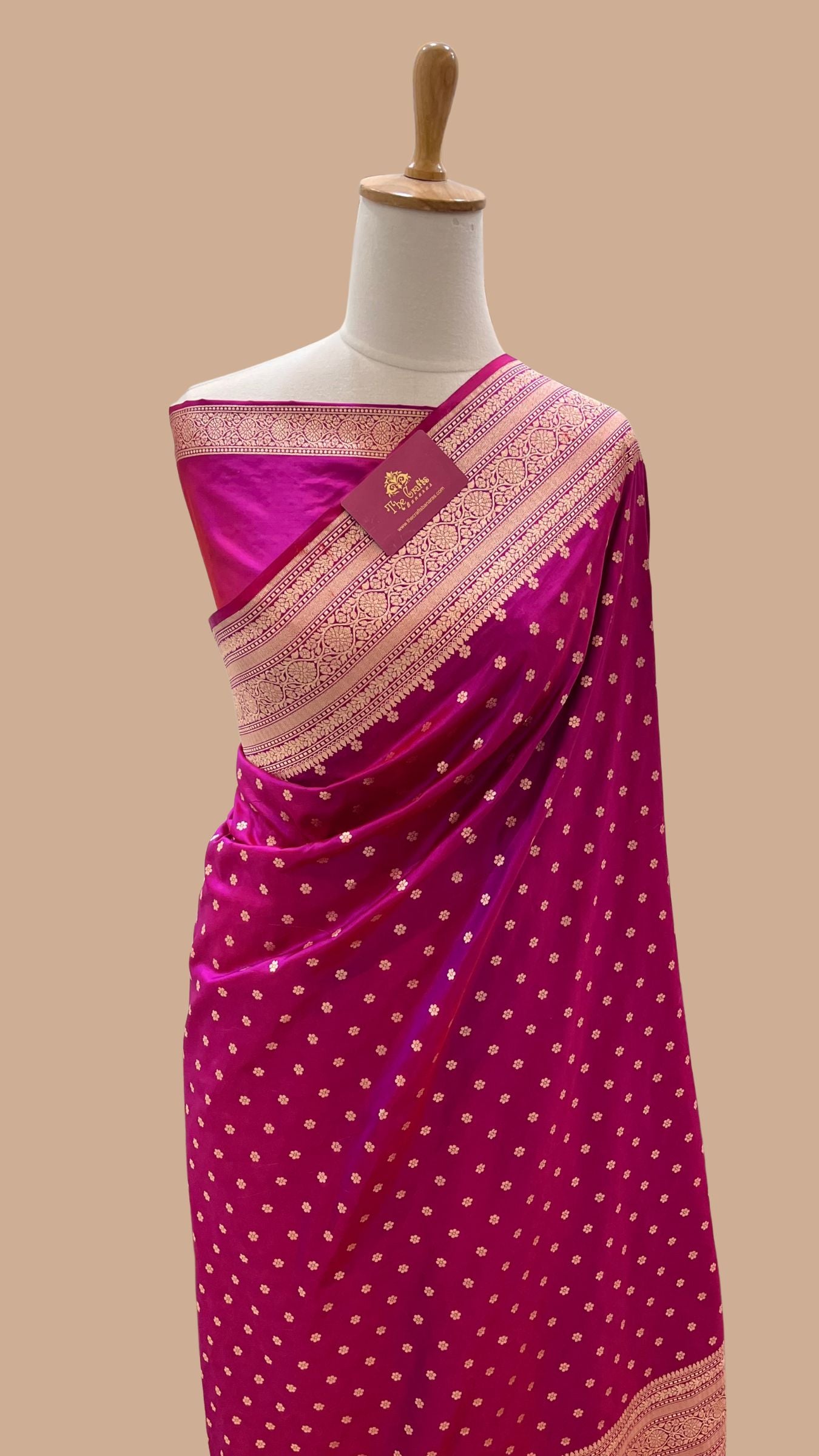 Pure Katan Silk Handloom Banarasi Saree - Chunri Buti