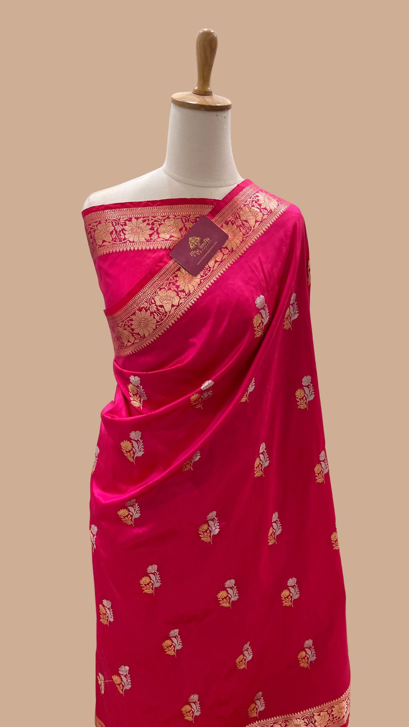 Pure  Mango Silk Handloom Banarasi Saree