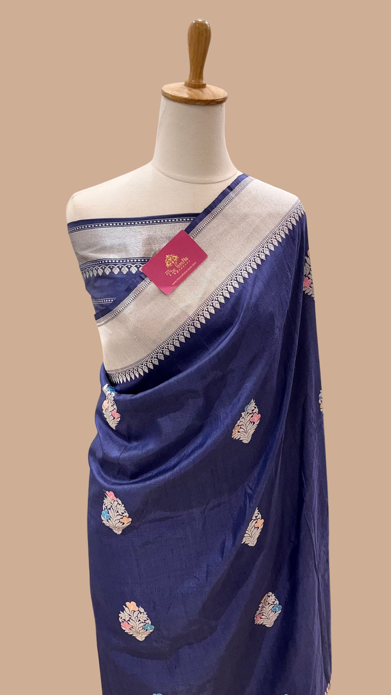 Tussar Georgette Handloom Banarasi Saree - Meenakari