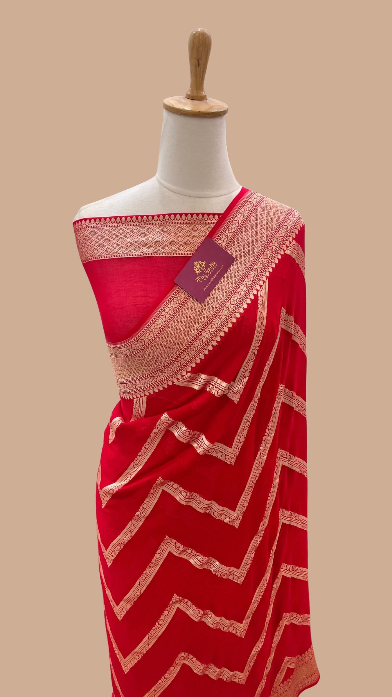 Khaddi Georgette Handloom Banarasi Saree