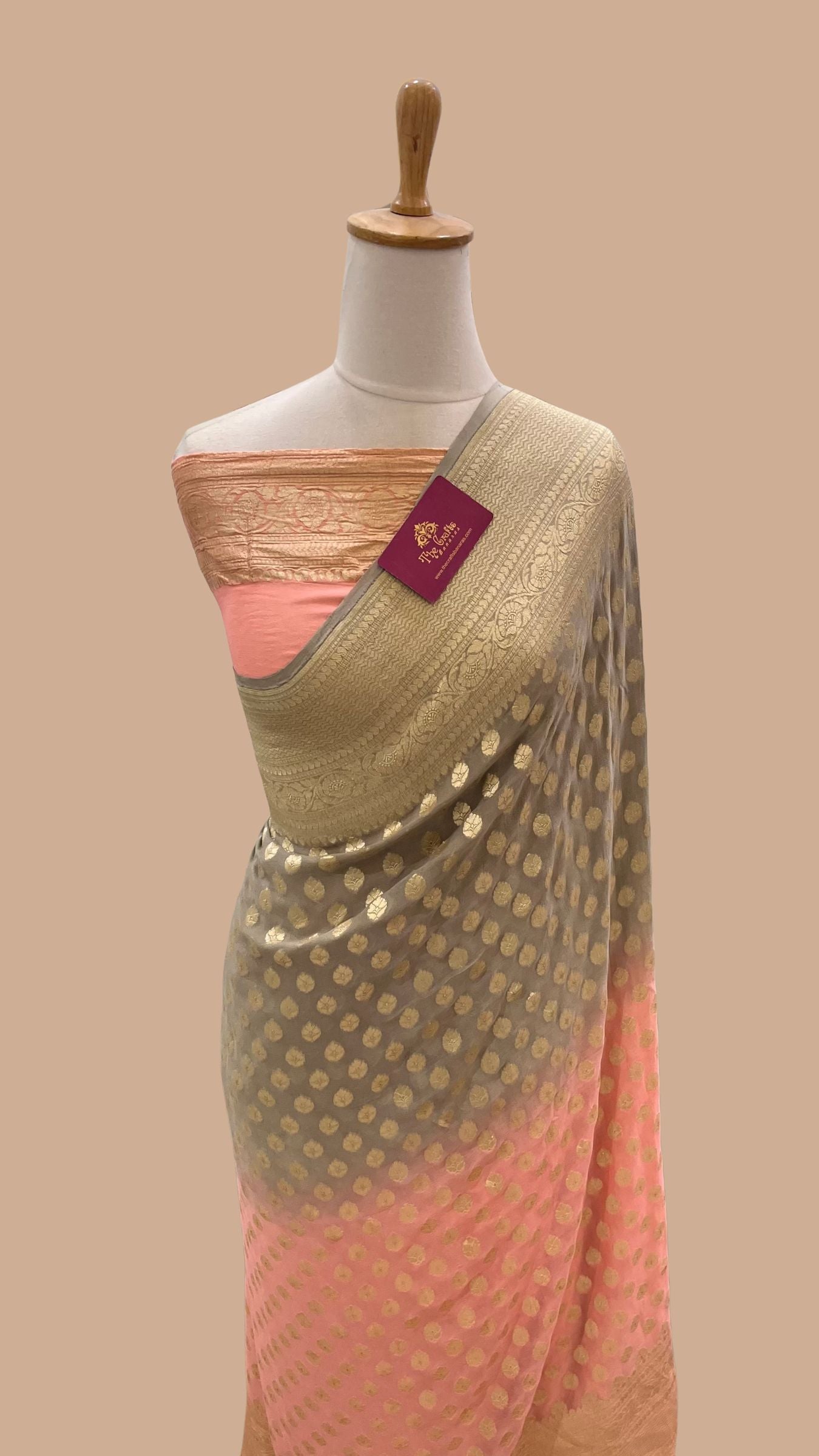 Khaddi Georgette Handloom Banarasi Saree