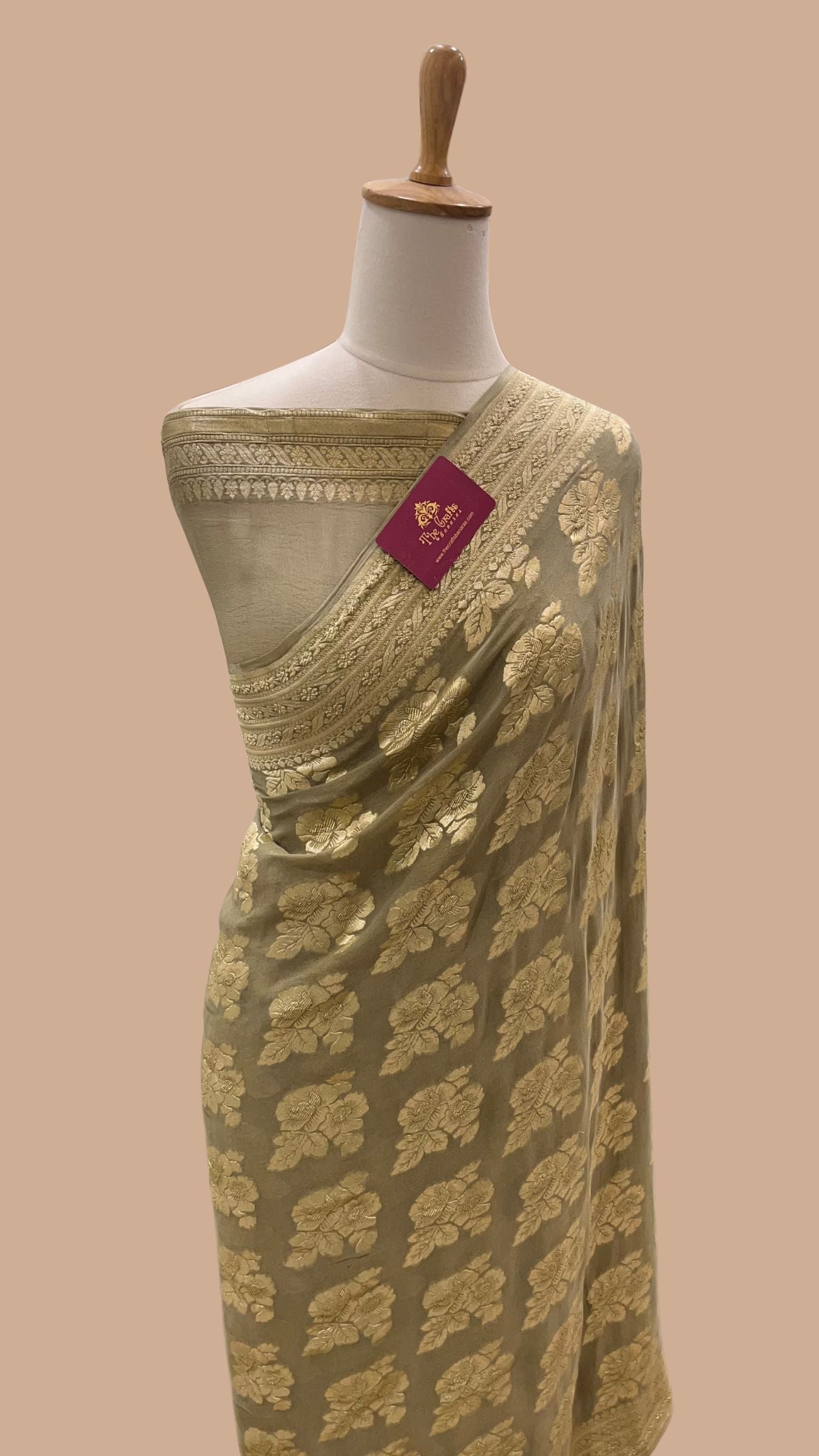 Khaddi Georgette Banarasi Saree - Water Zari