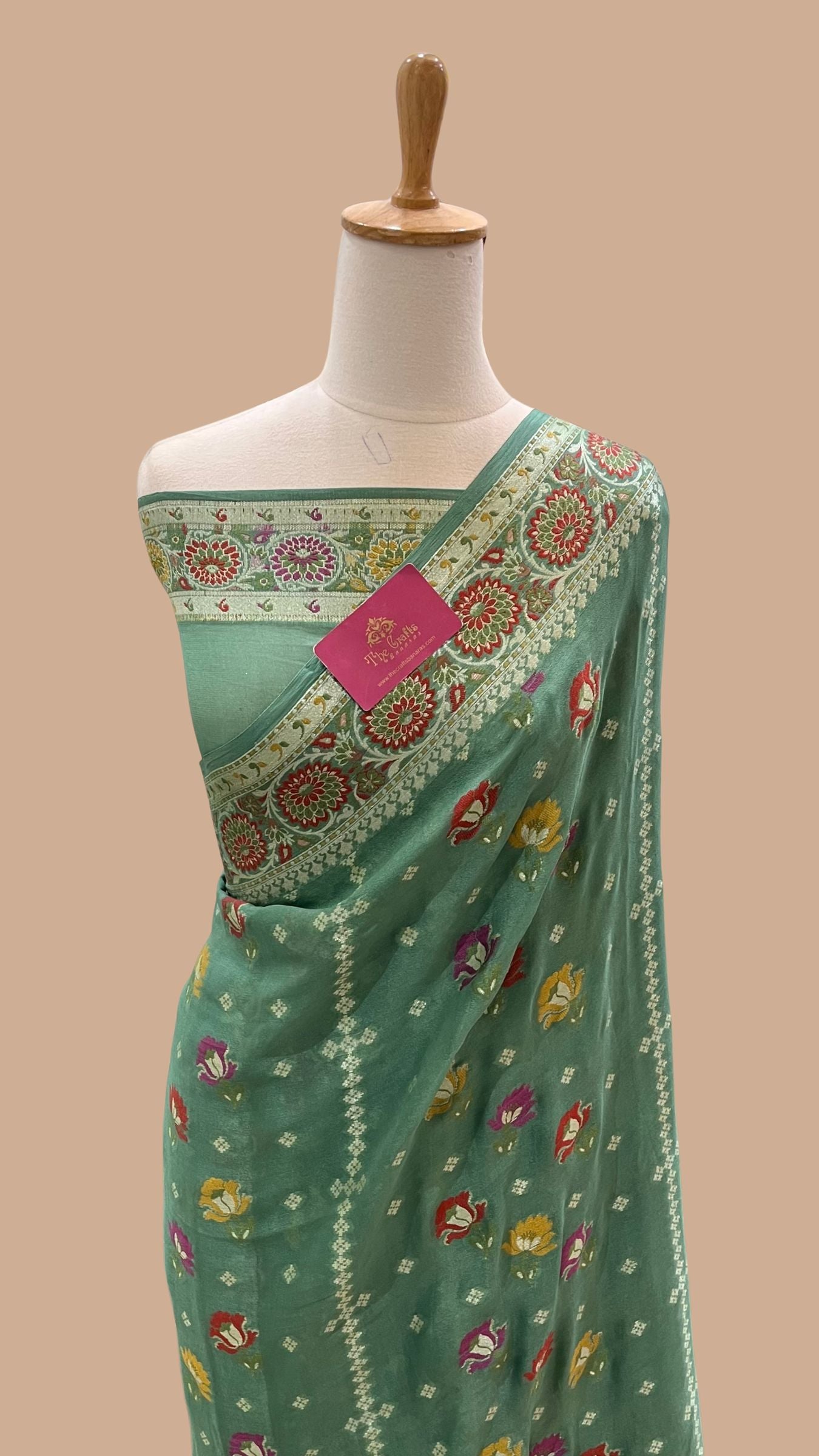 Pure Khaddi Chiffon Banarasi Saree