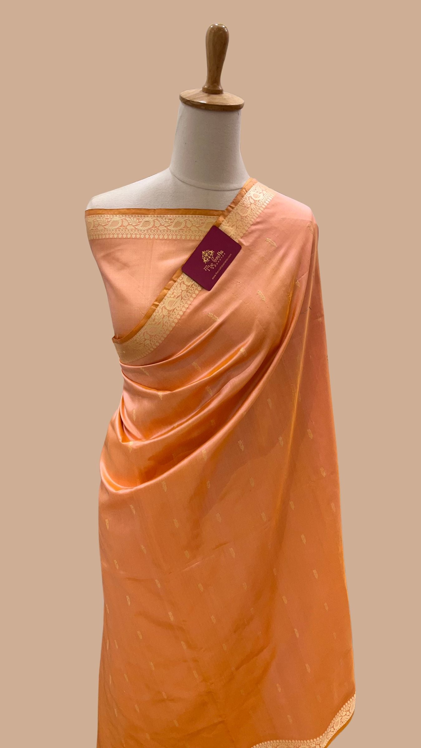 Pure Katan Silk Handloom Banarasi Saree - Resham Chunri Buti