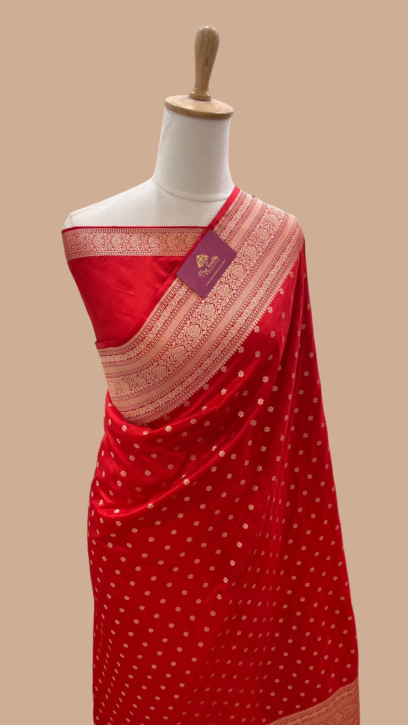 Pure Katan Silk Handloom Banarasi Saree - Chunri Buti