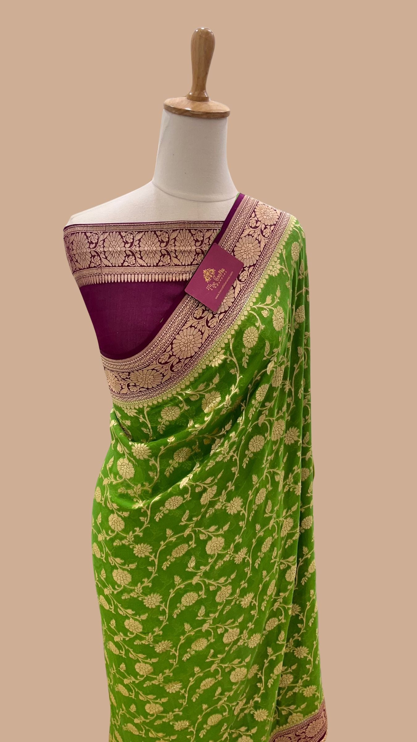 Khaddi Georgette Handloom Banarasi Saree