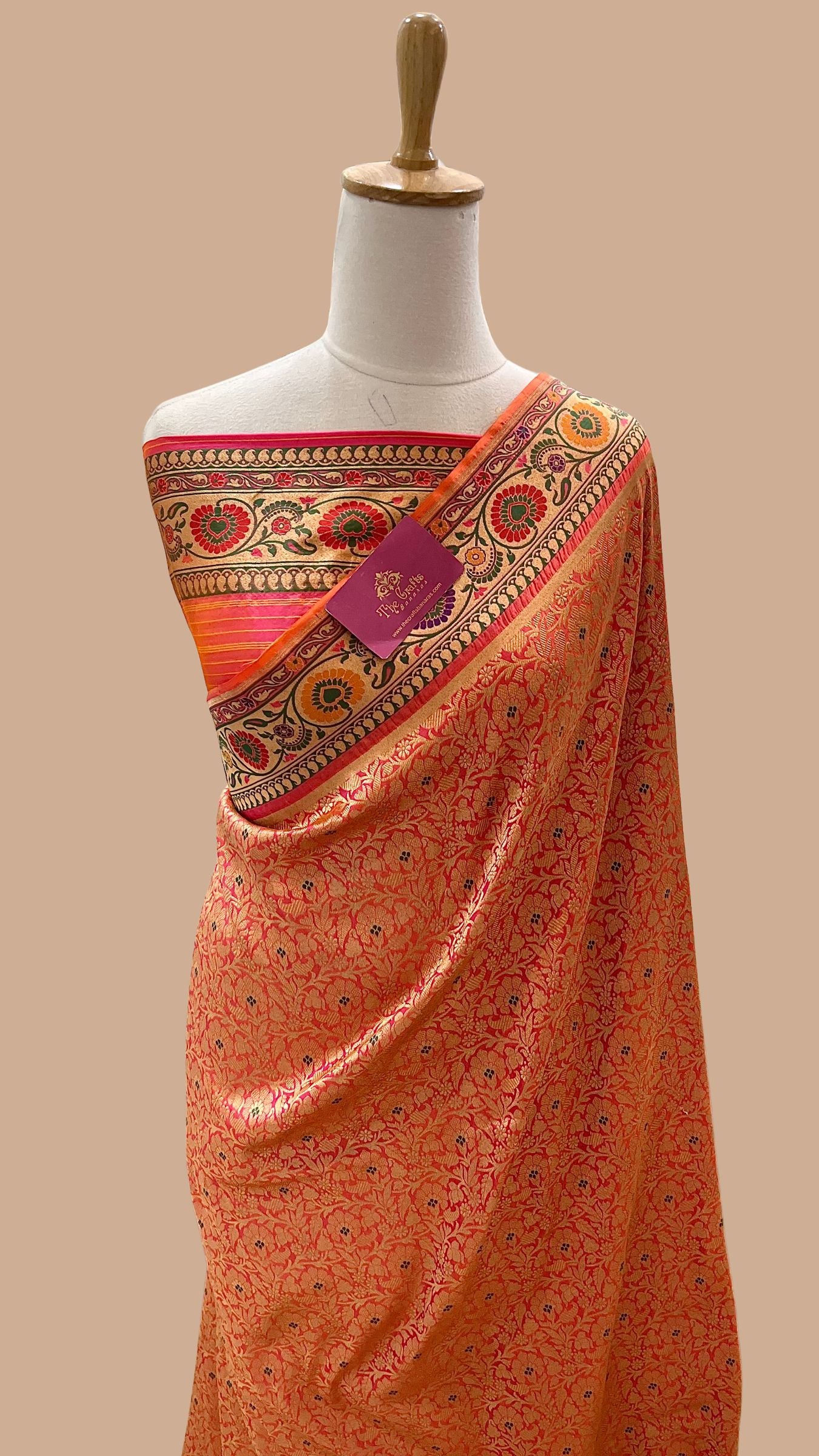 Pure Katan Silk Handloom Banarasi Saree - Alfi Meenakari