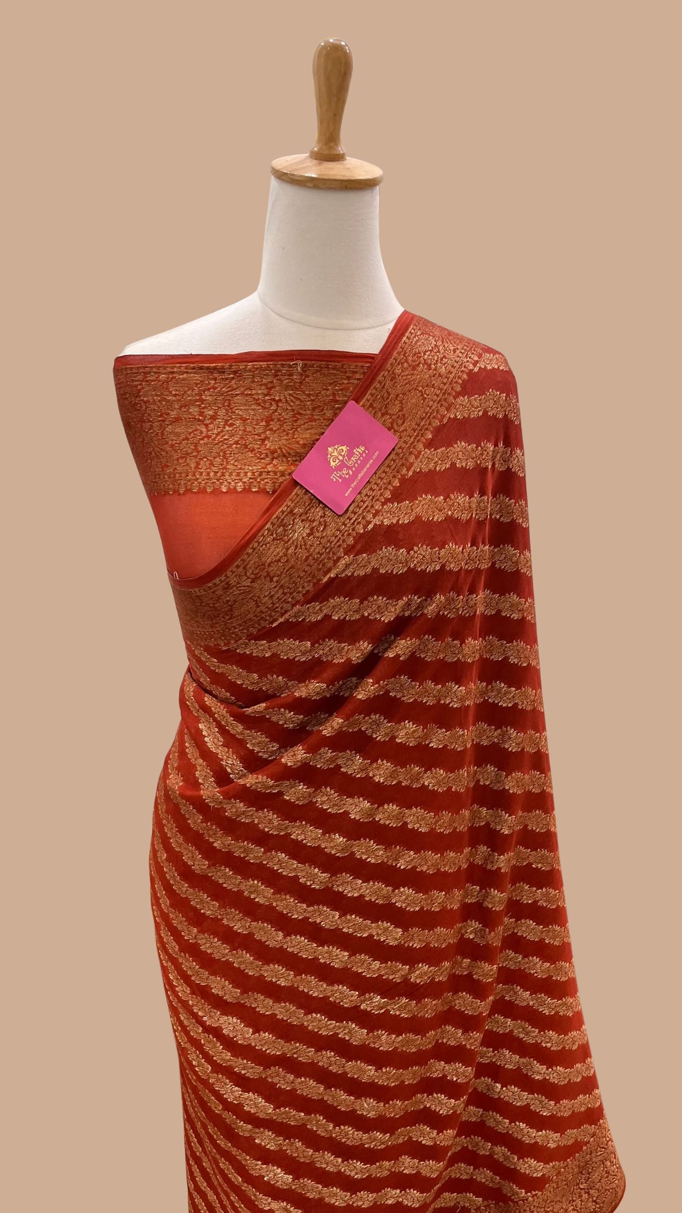 Pure Khaddi Chiffon Banarasi Saree