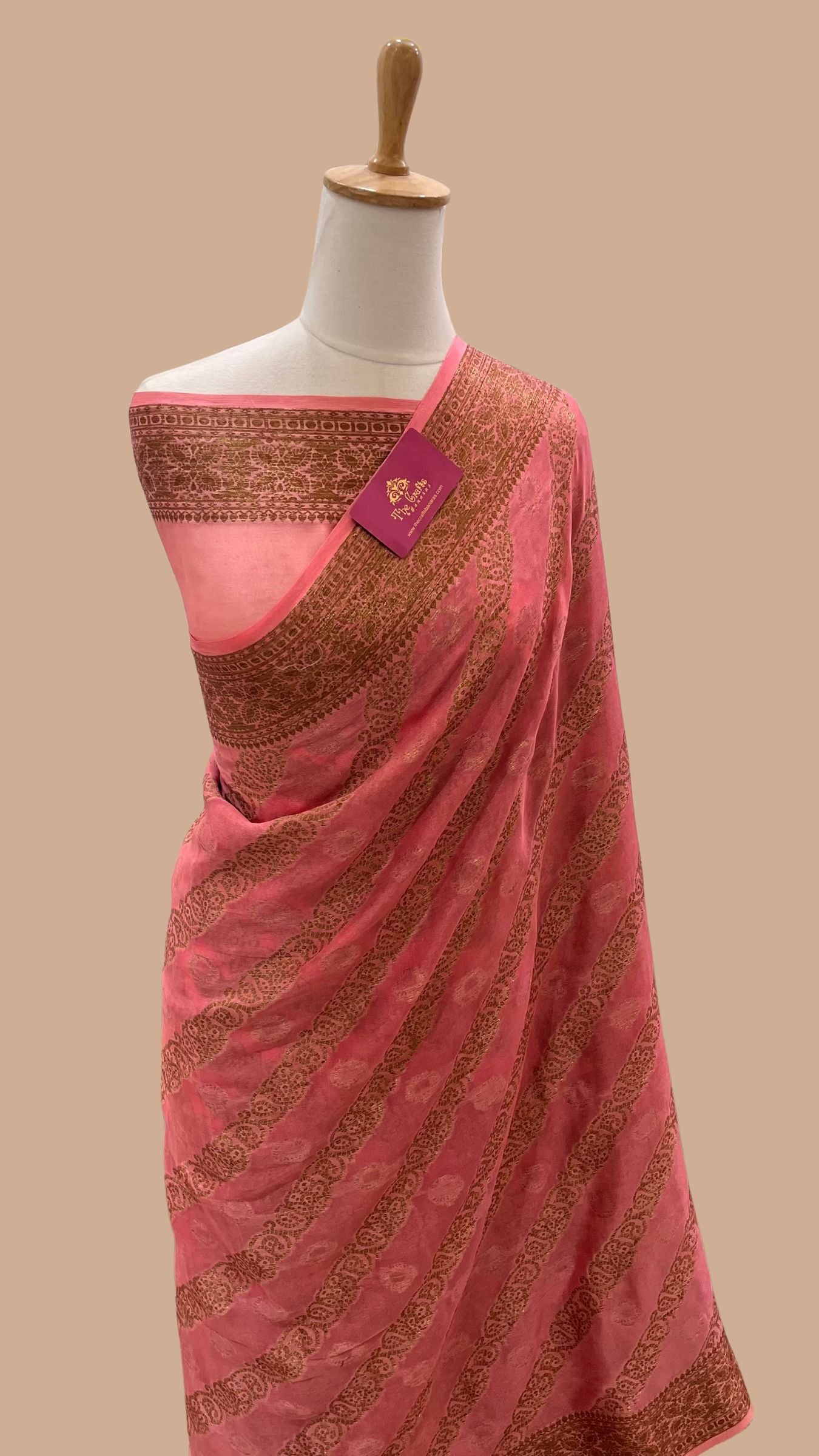 Pure Khaddi Chiffon Banarasi Saree