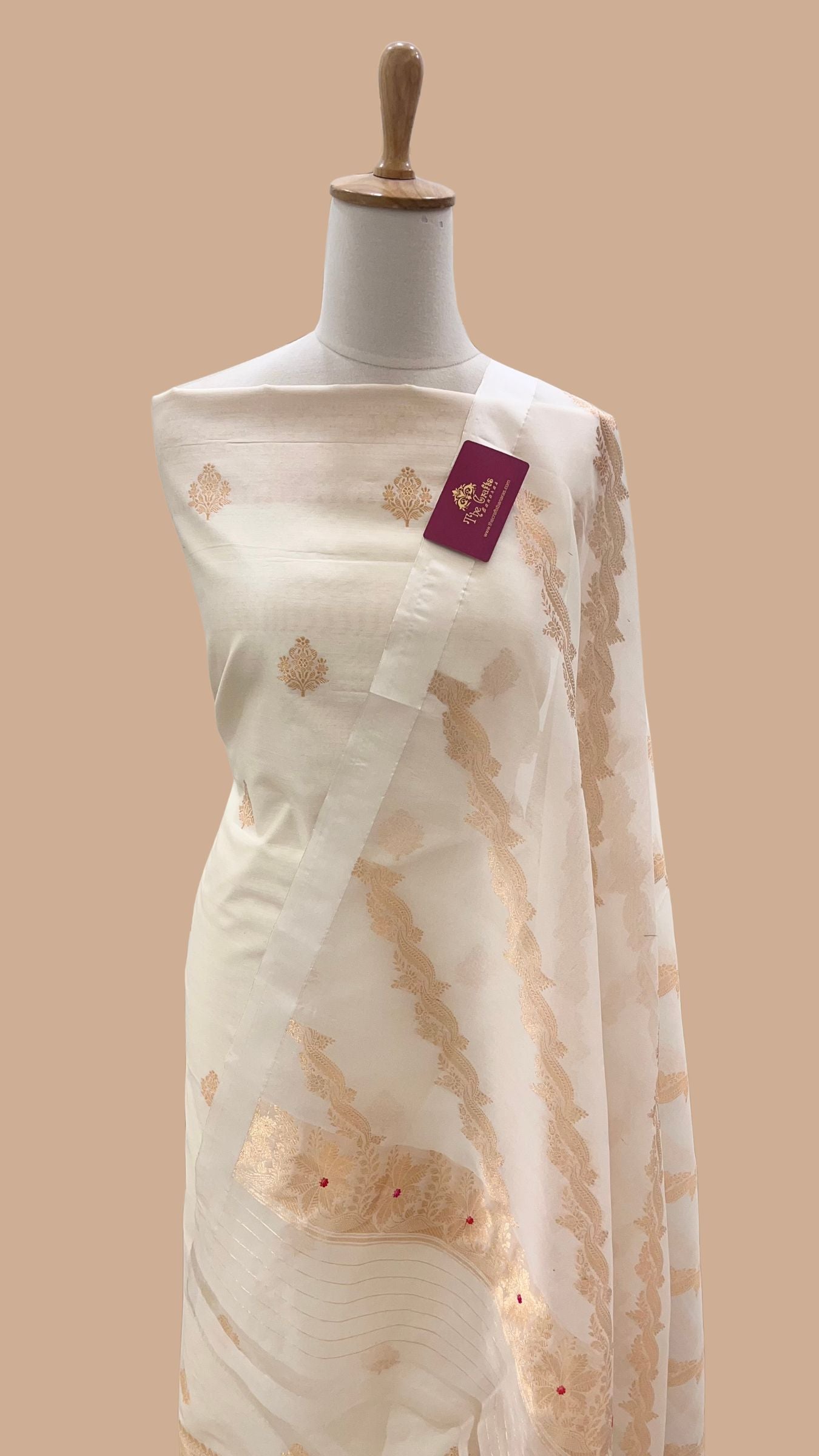 Pure Chiniya Silk Handloom Banarasi Dress Material - Meenakari