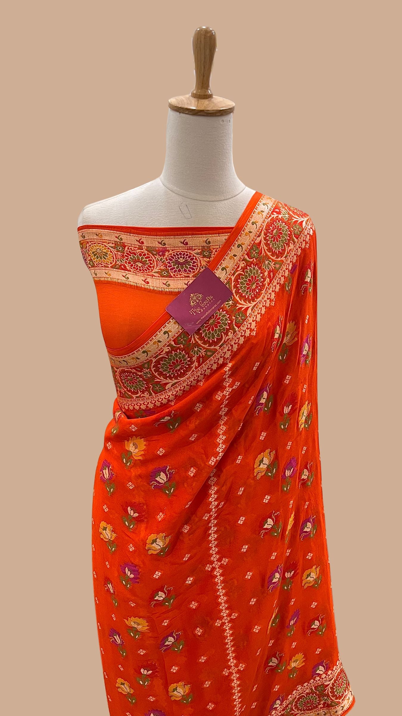 Pure Khaddi Chiffon Banarasi Saree