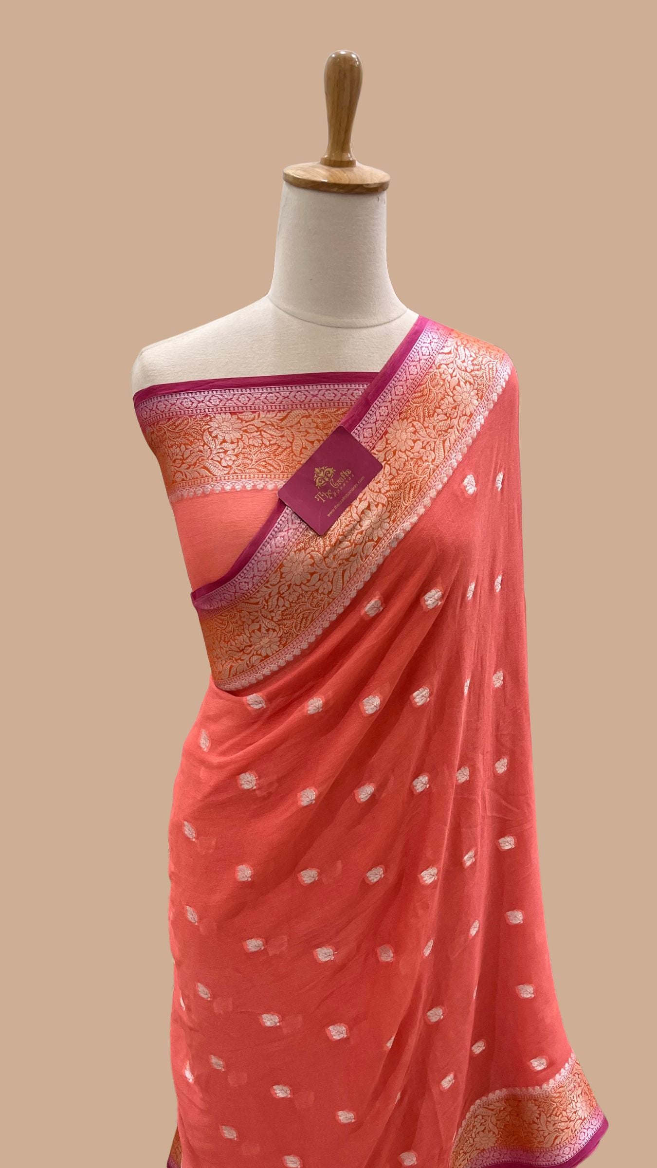 Pure Khaddi Chiffon Banarasi Saree - Rupa Buti