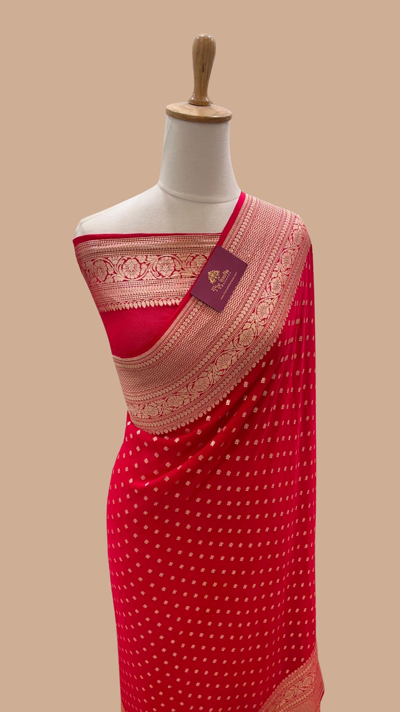 Khaddi Georgette Handloom Banarasi Saree