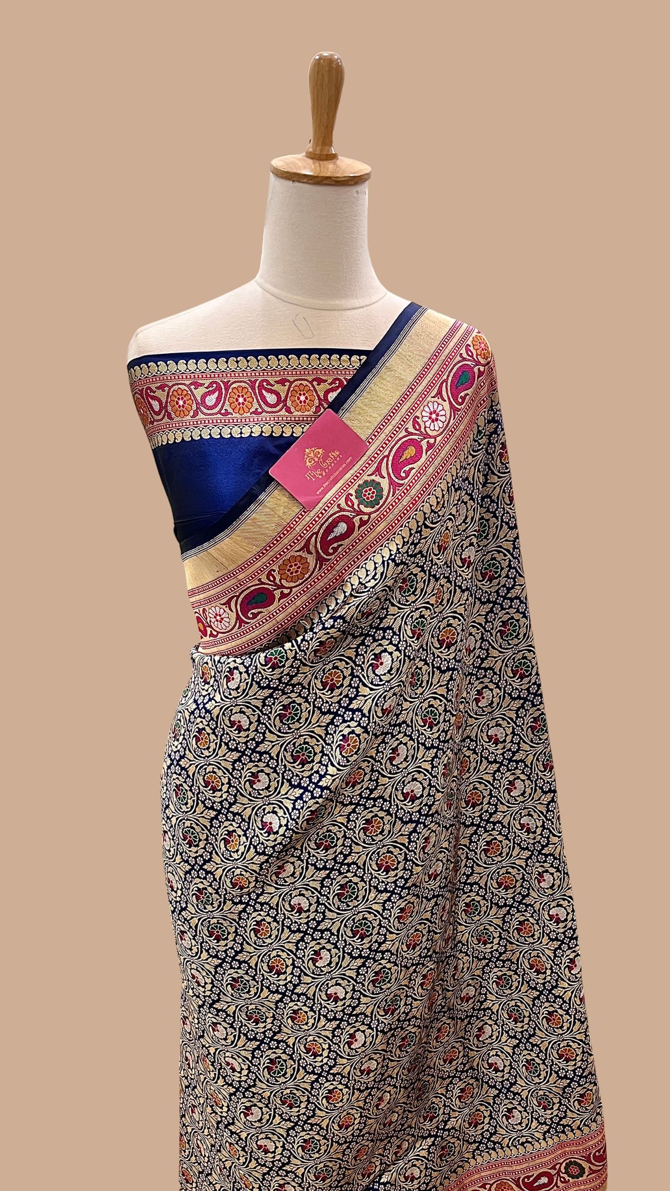 Pure Katan Silk Handloom Banarasi Saree - Tanchui Brocade Meena