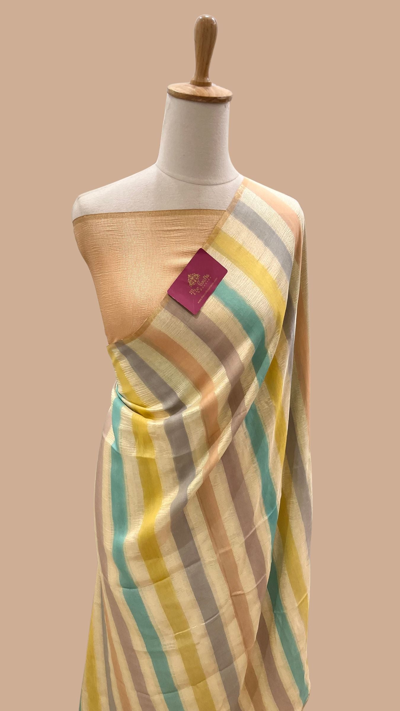 Pure Munga Crush Tissue Silk Banarasi Saree