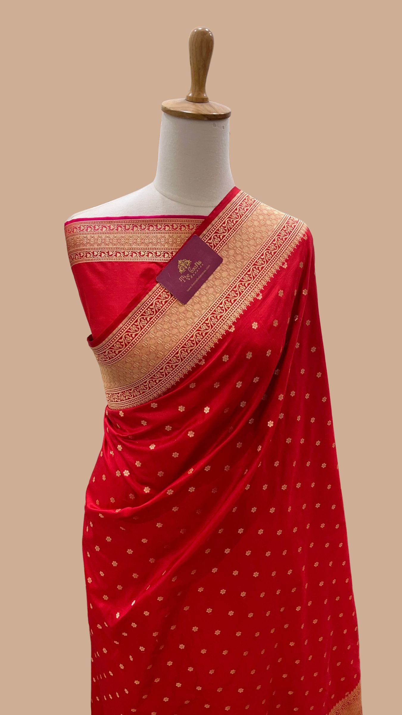 Pure Katan Silk Handloom Banarasi Saree - Chunri Buti