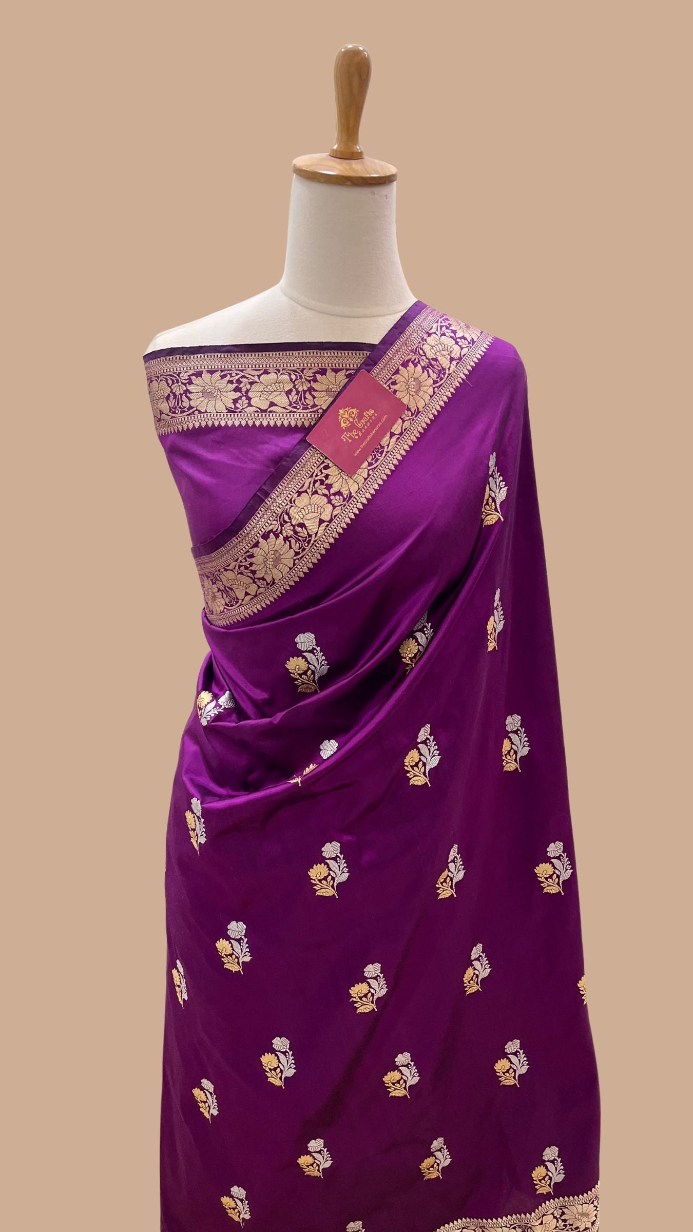 Pure  Mango Silk Handloom Banarasi Saree