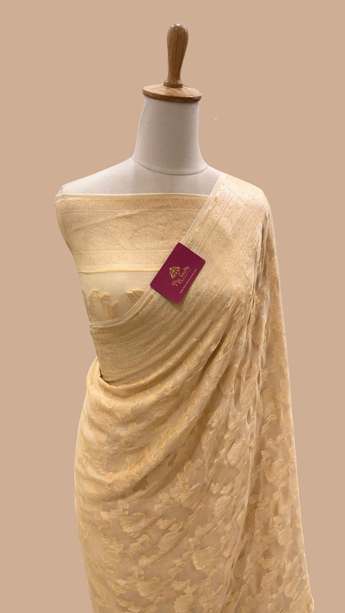 Pure Khaddi Chiffon Banarasi Saree