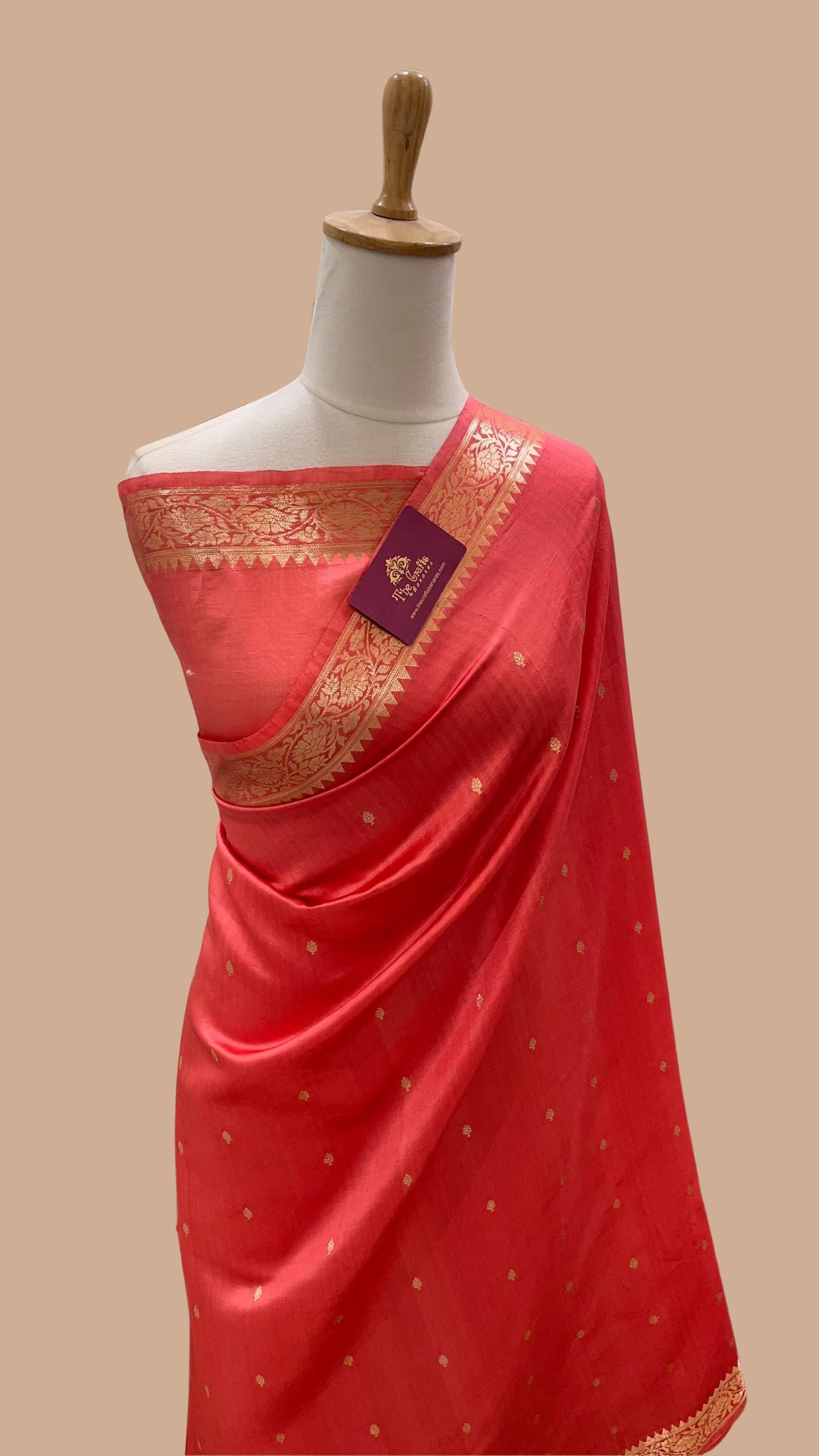 Pure  Mango Silk Handloom Banarasi Saree