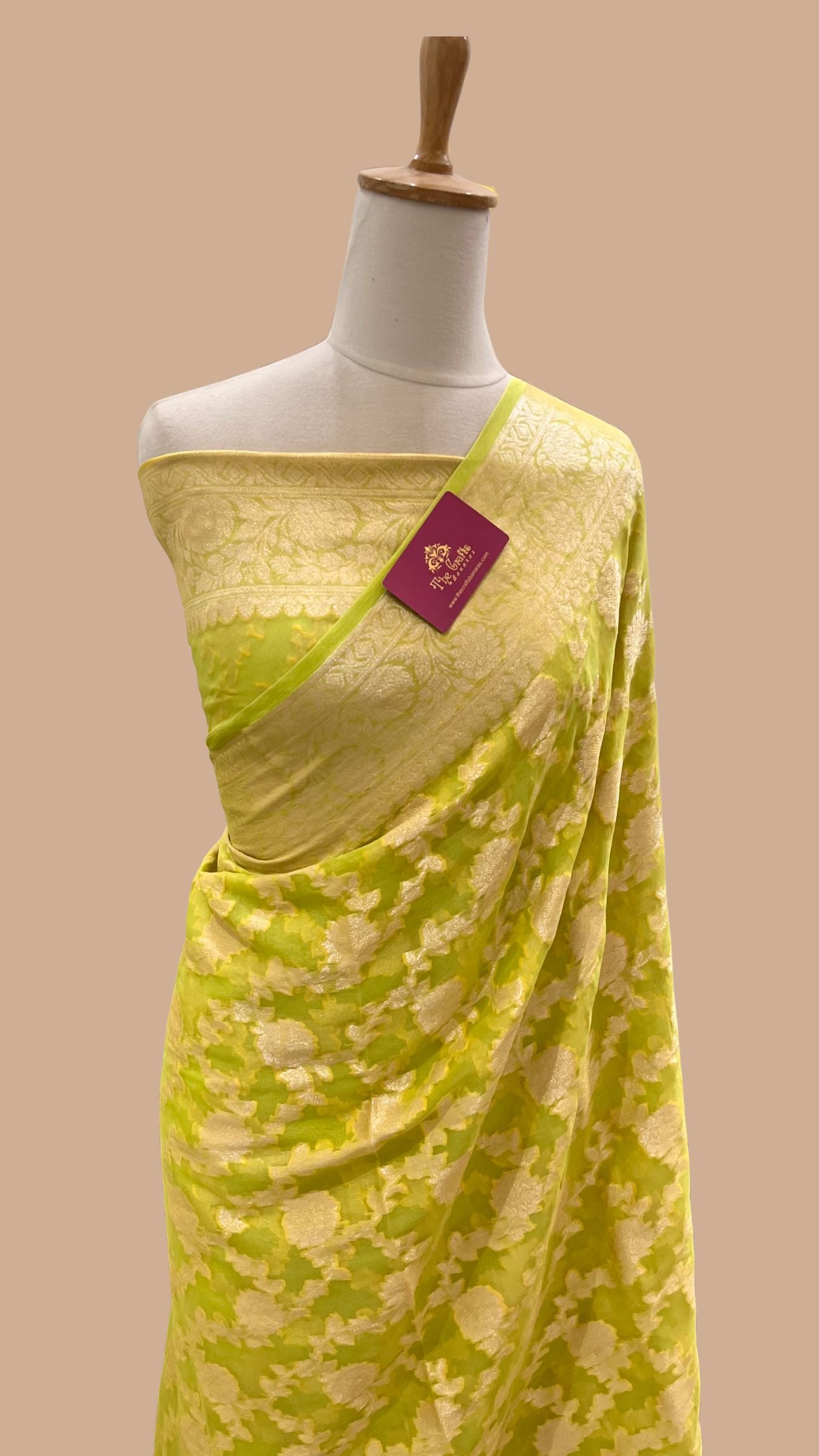 Pure Khaddi Chiffon Banarasi Saree