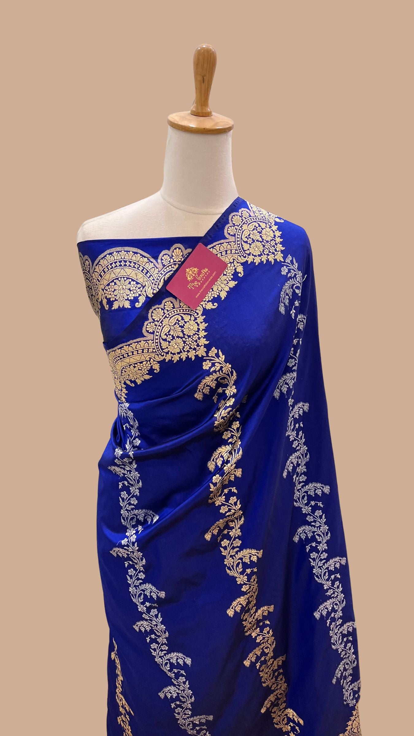 Pure Katan Silk Handloom Banarasi Saree - Sona roopa with kadhua work