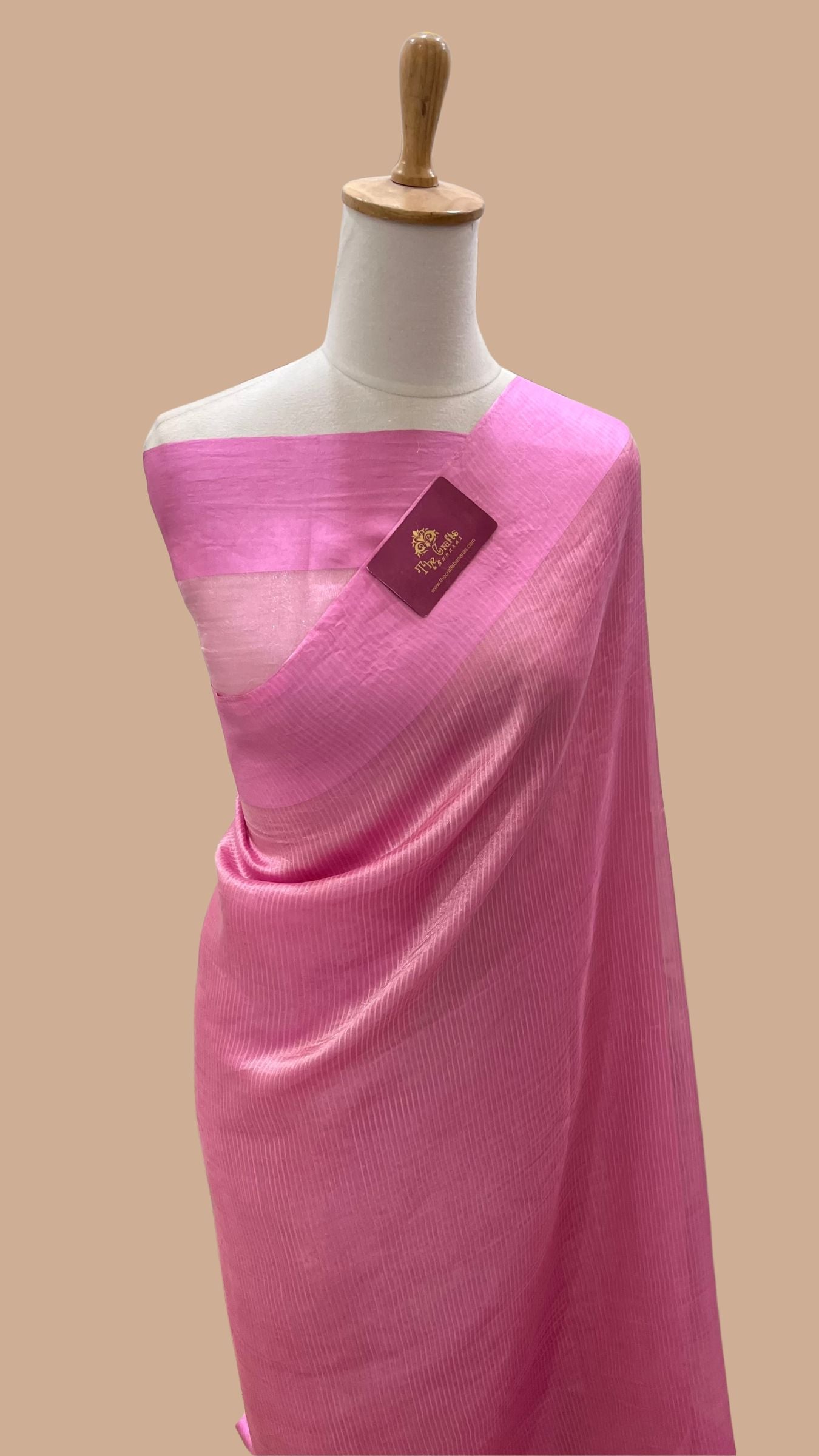 Pure Tissue Silk Handloom Banarasi Saree - with Satin Border