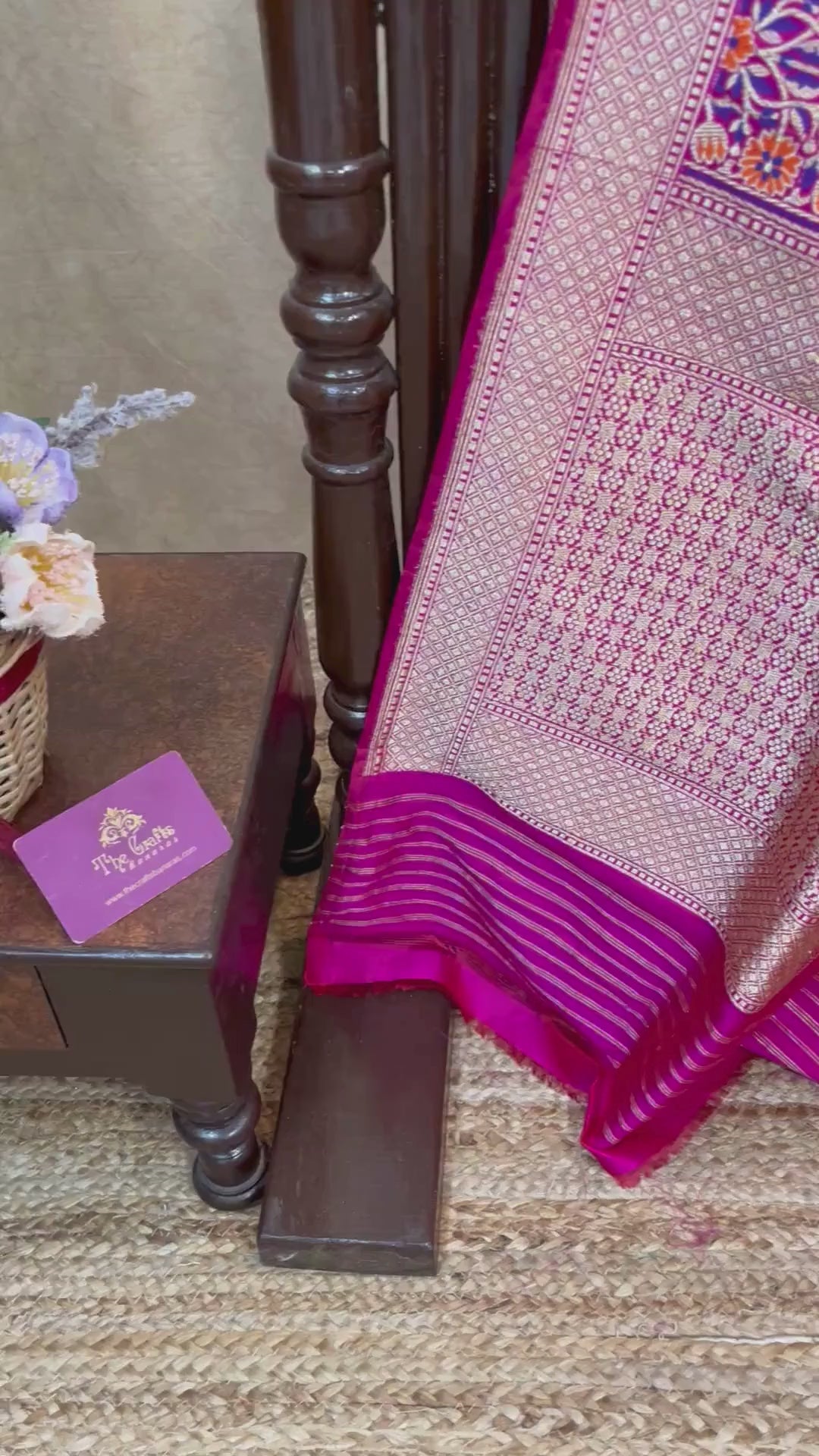 Pure Katan Silk Handloom Banarasi Saree - Kadhua Tanchui Brocade Meena