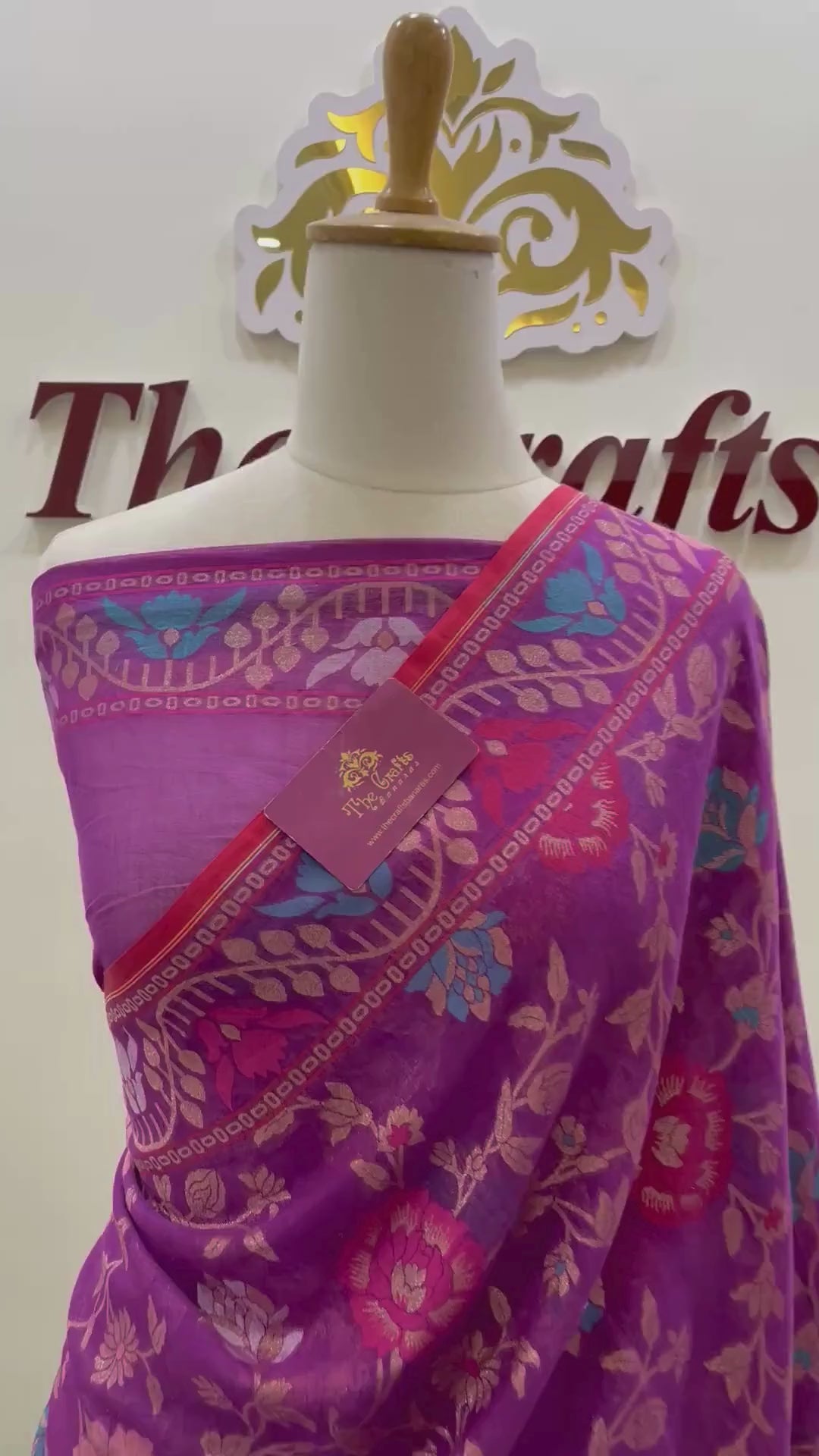 Pure Ektara Cotton Jamdani Banarasi Saree - Tilfi