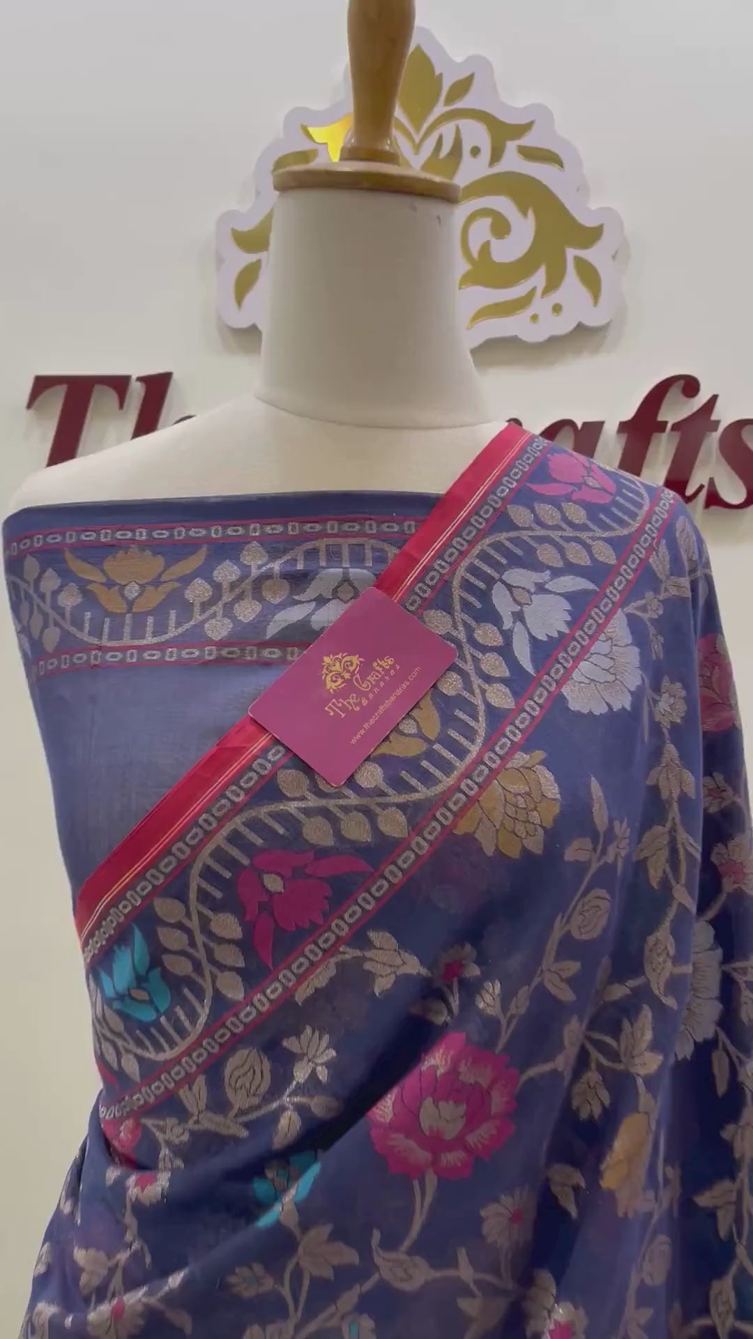 Pure Ektara Cotton Jamdani Banarasi Saree - Tilfi