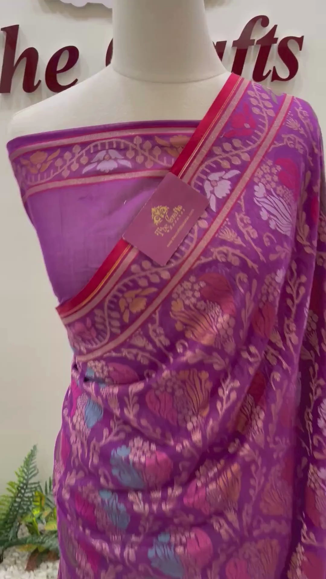 Pure Ektara Cotton Jamdani Banarasi Saree - Tilfi