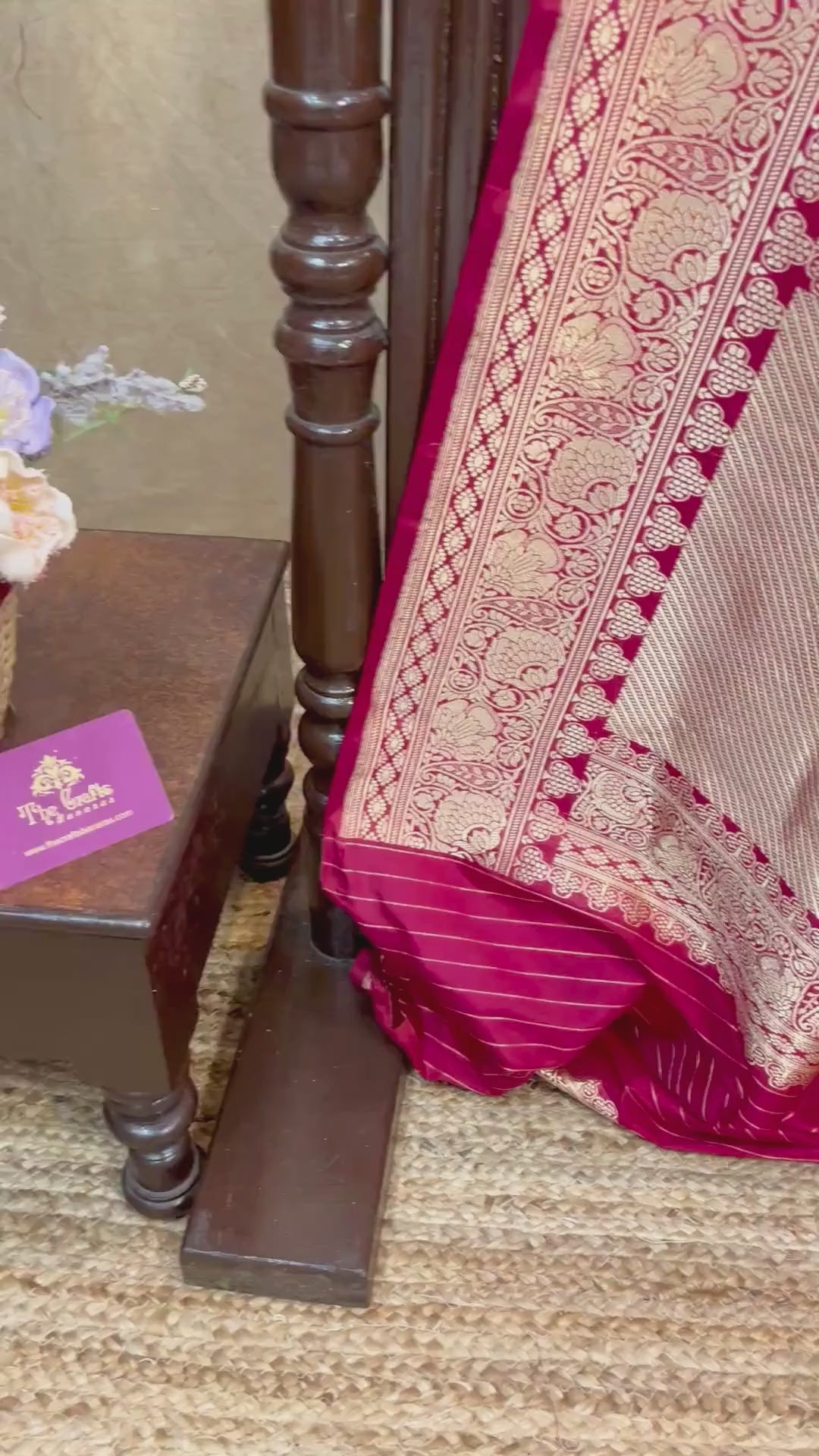 Pure Katan Silk Handloom Banarasi Saree - All Over Kadiyal Jaal Work