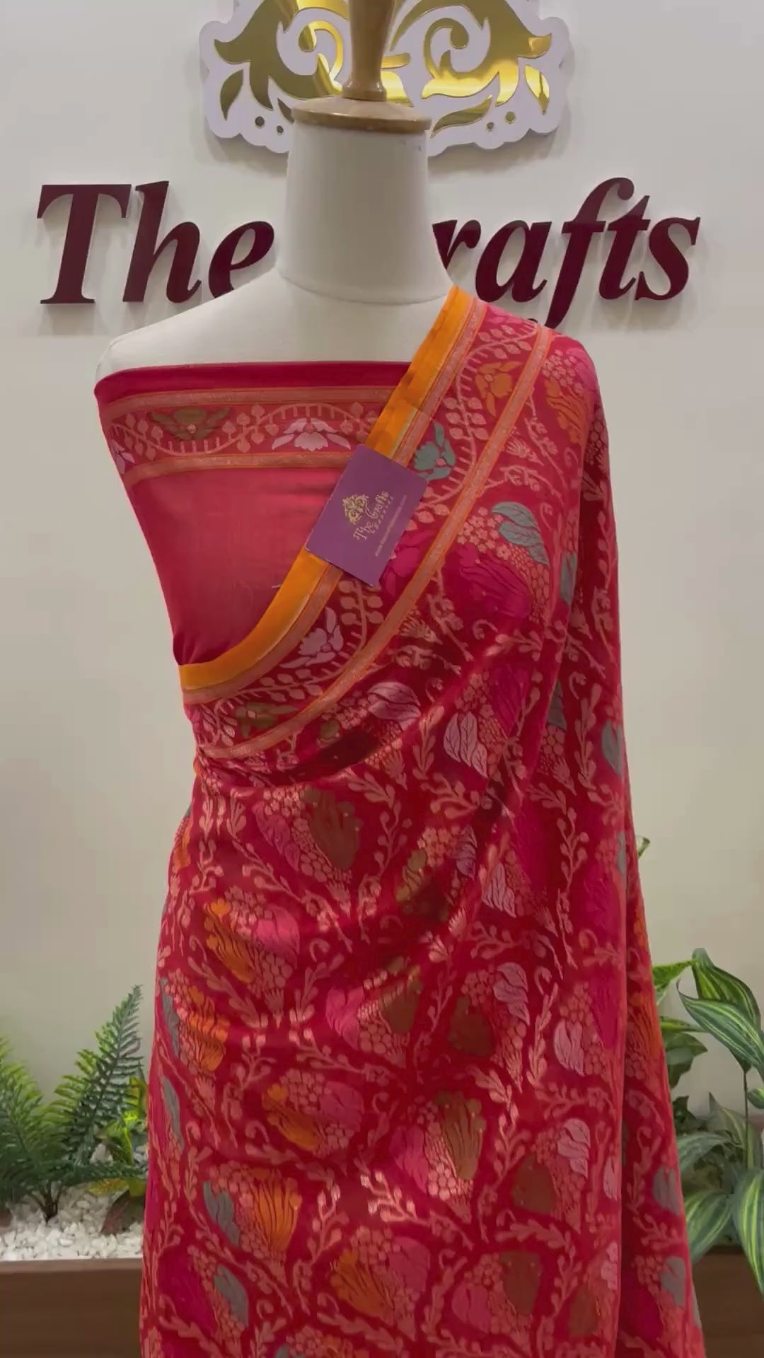 Pure Ektara Cotton Jamdani Banarasi Saree - Tilfi