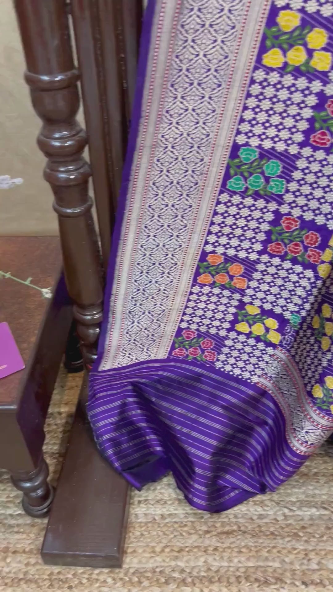 Pure Katan Silk Handloom Banarasi Saree - with kadhua meenakari motifs